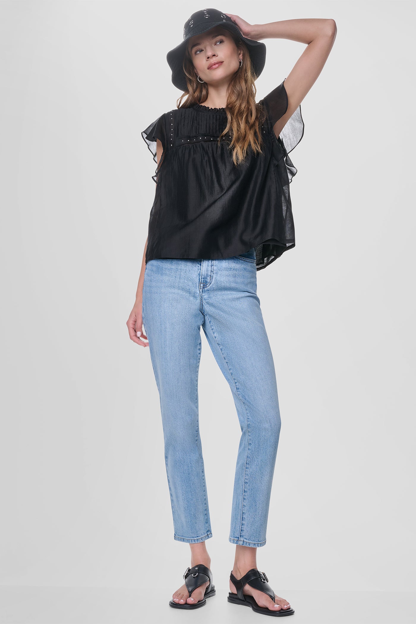 PLEATED STUDDED BLOUSE VIEW 6 | New clothing