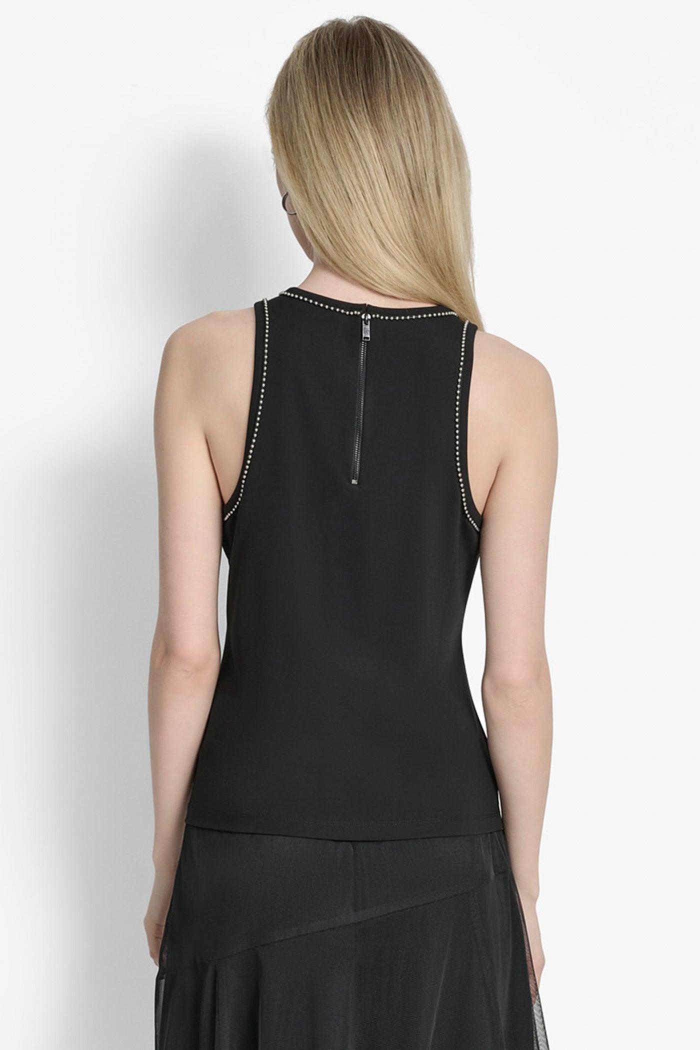 Black STUDDED TANK, BACK VIEW | Tees & Tanks