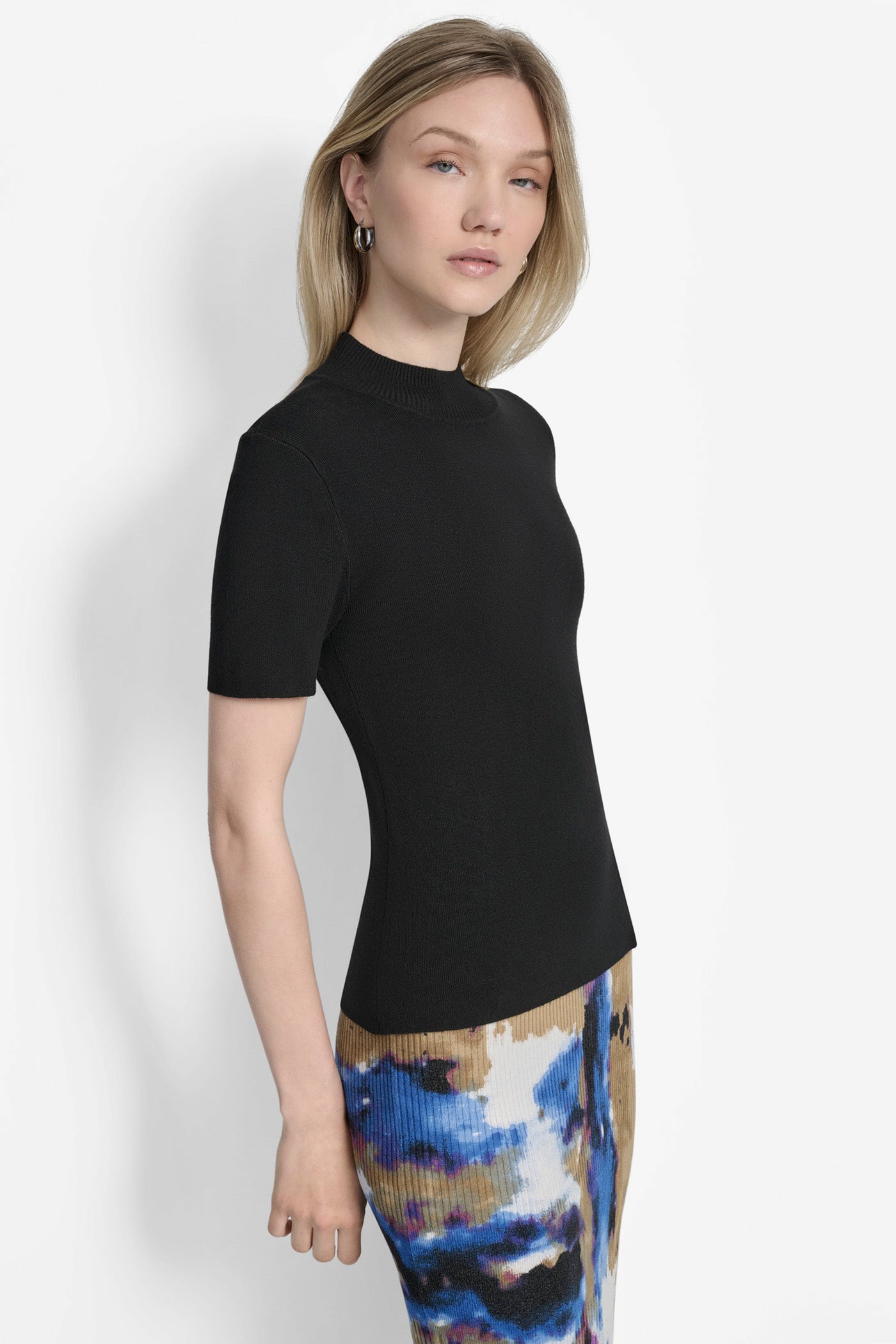 CAP SHORT SLEEVE MOCK NECK SWEATER VIEW 3 | New Arrivals