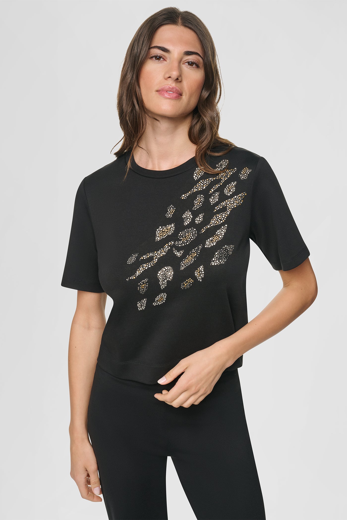 STUDDED LEOPARD TEE VIEW 1