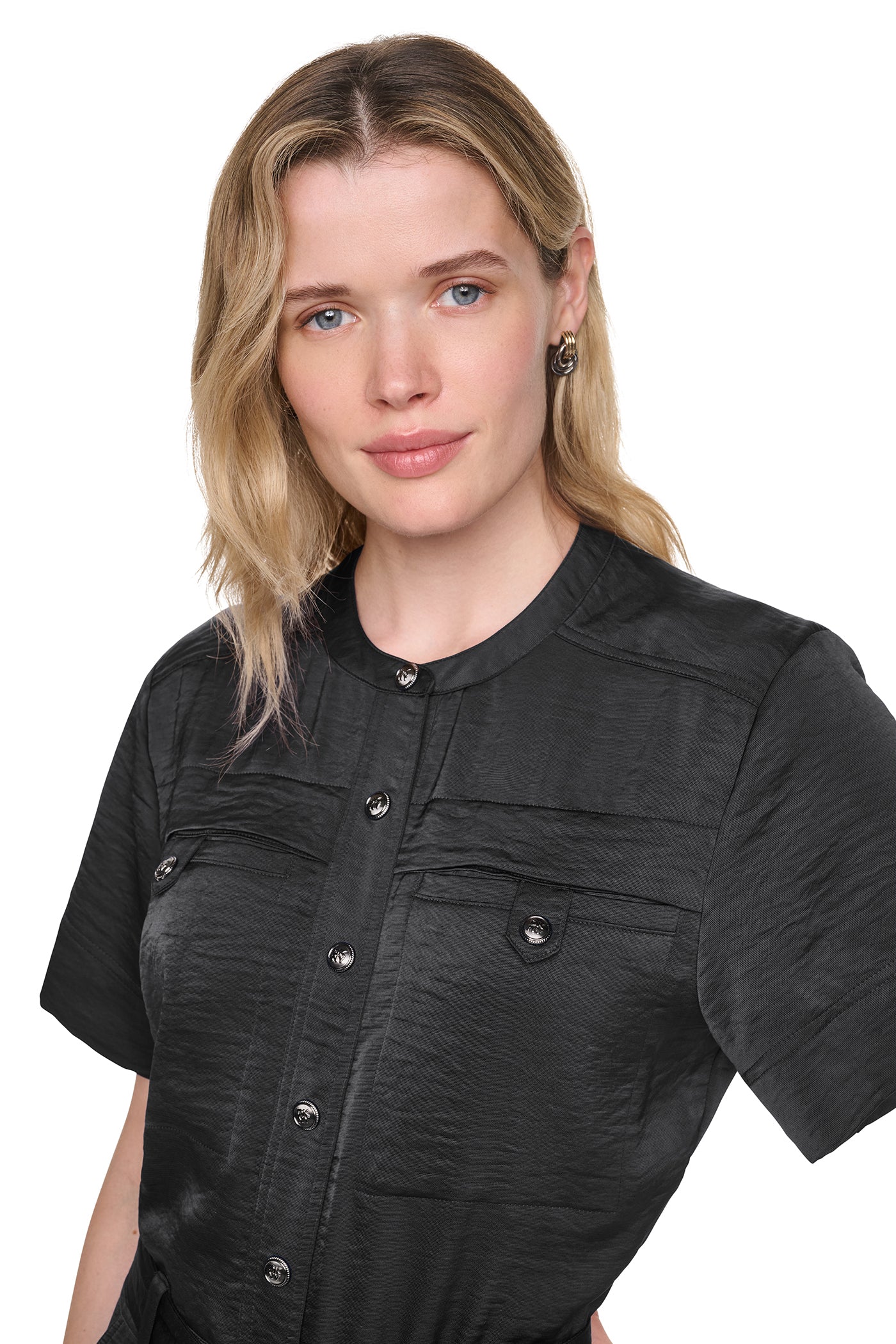 BUTTON FRONT UTILITY JUMPSUIT VIEW 6