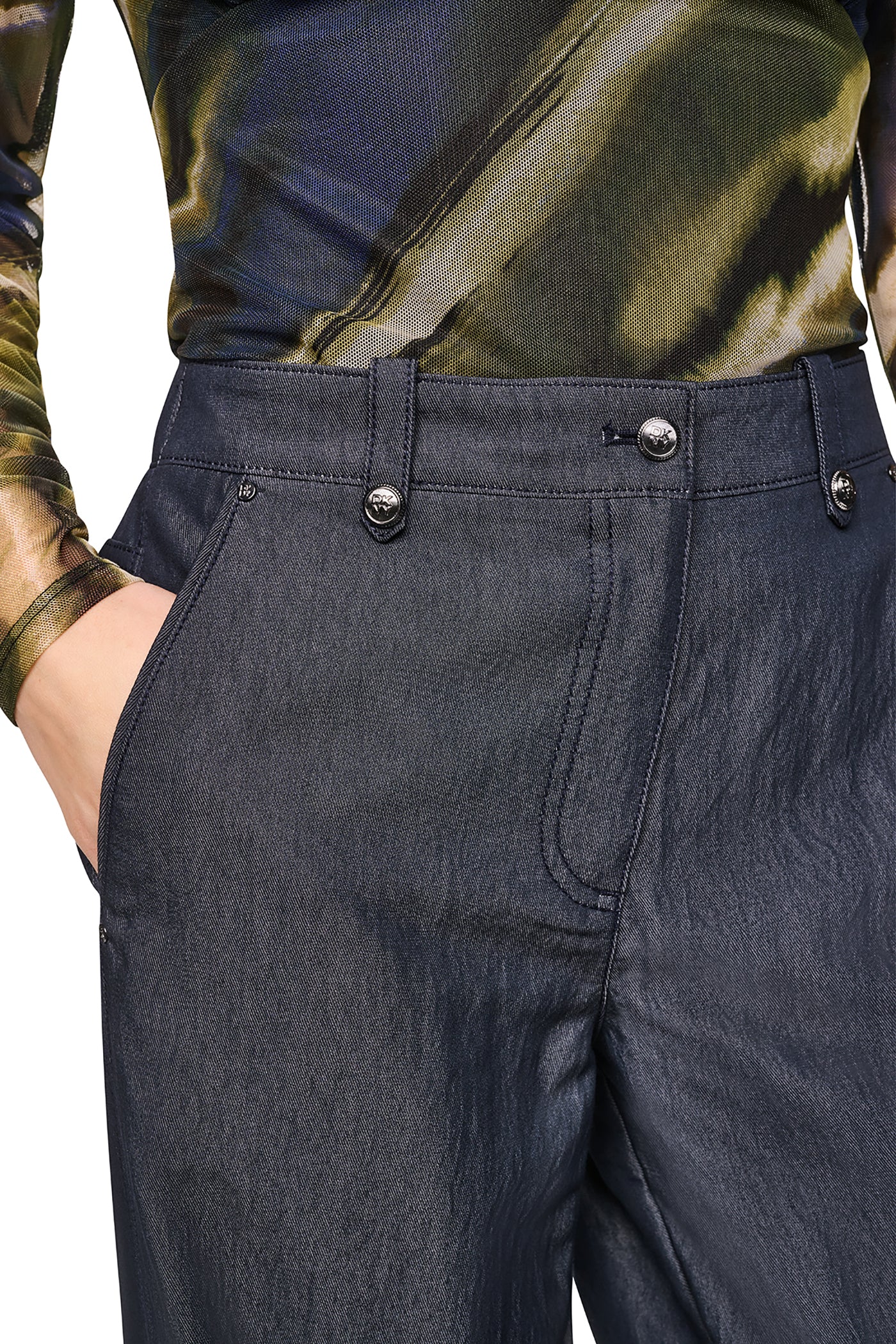 MID-RISE WASHED INDIGO WIDE LEG PANT VIEW 6