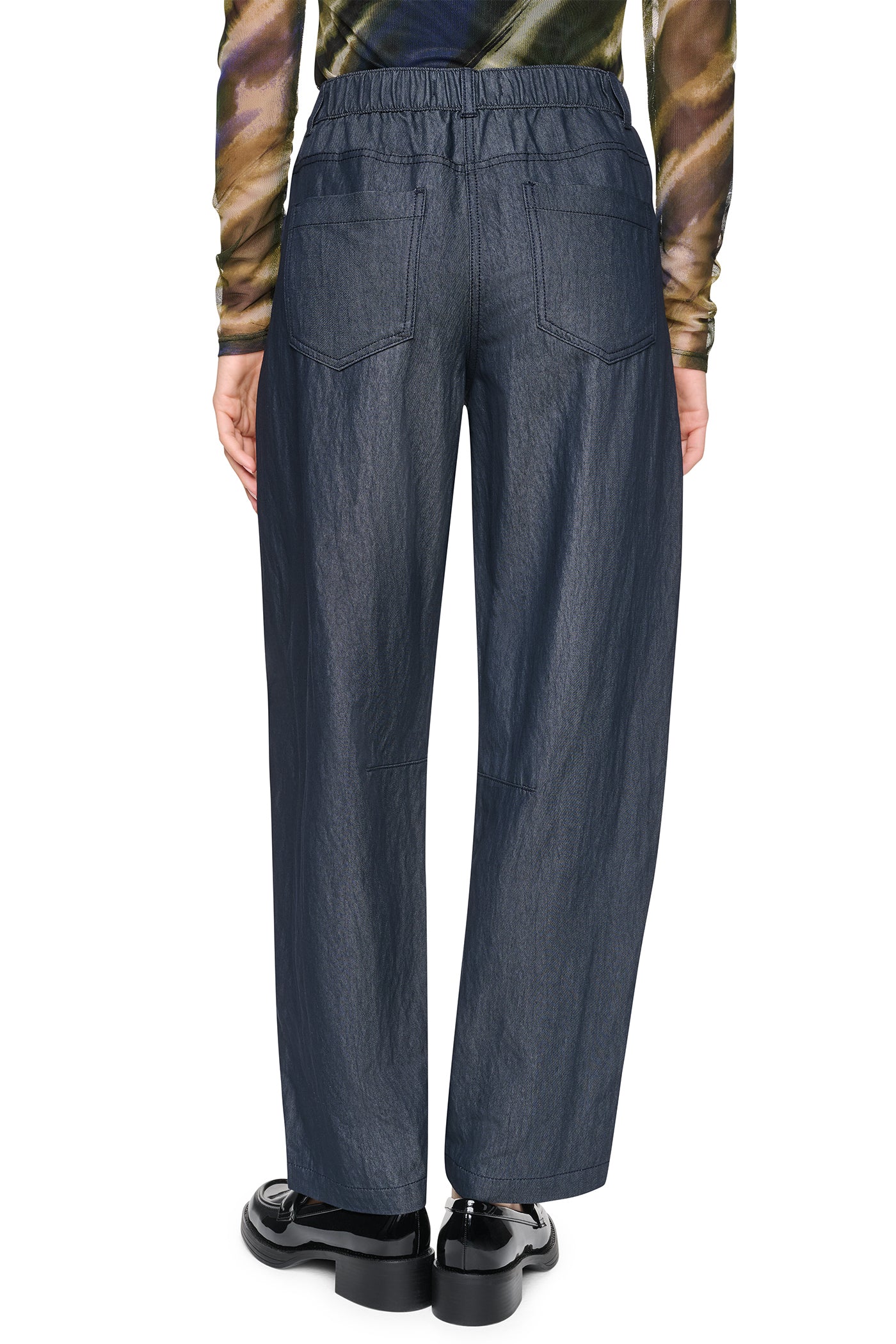 MID-RISE WASHED INDIGO WIDE LEG PANT VIEW 3