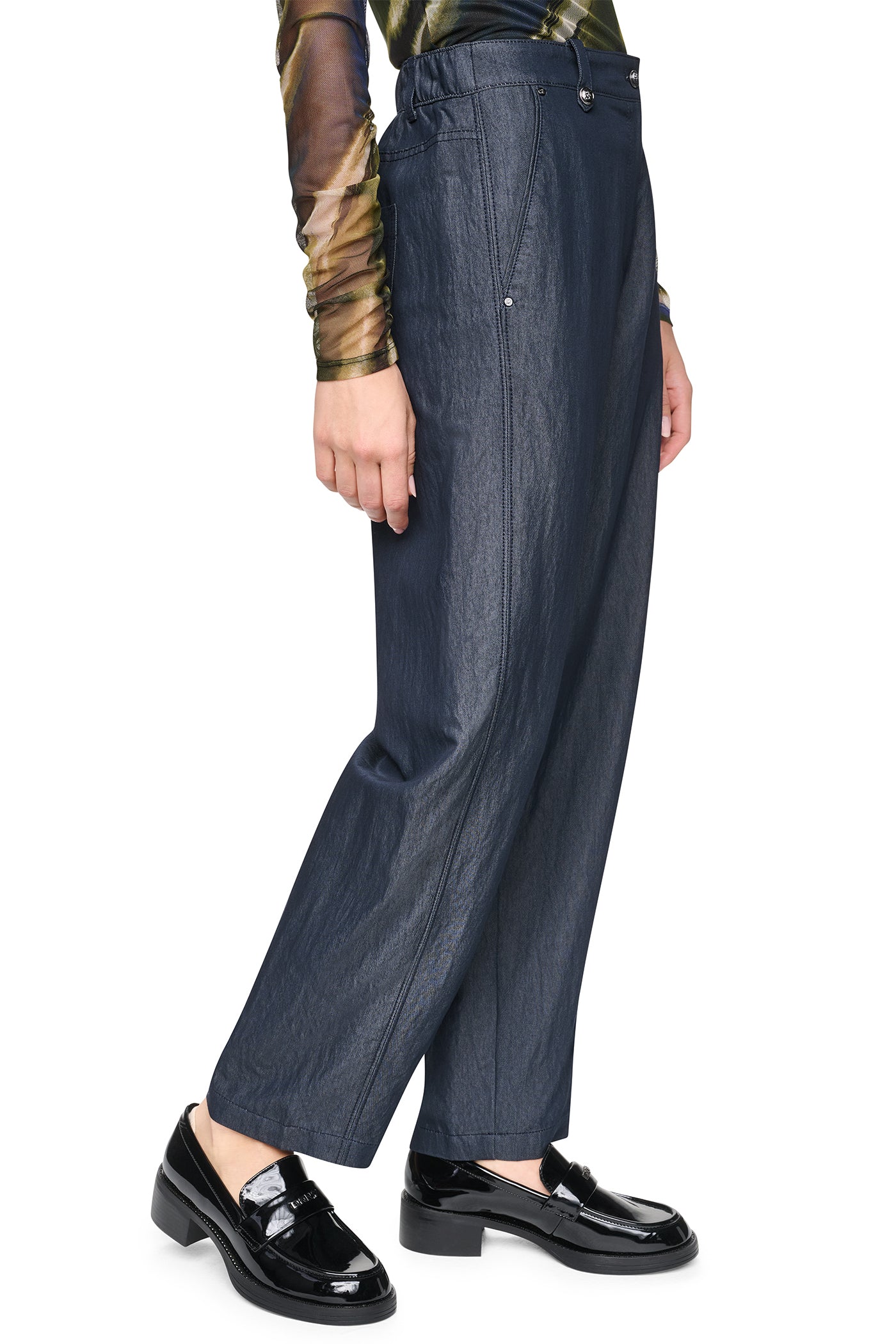 MID-RISE WASHED INDIGO WIDE LEG PANT VIEW 4