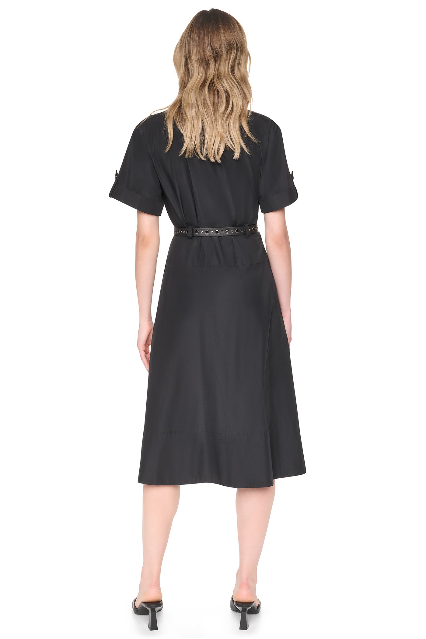 MEMORY TAFFETA ZIP FRONT DRESS VIEW 3
