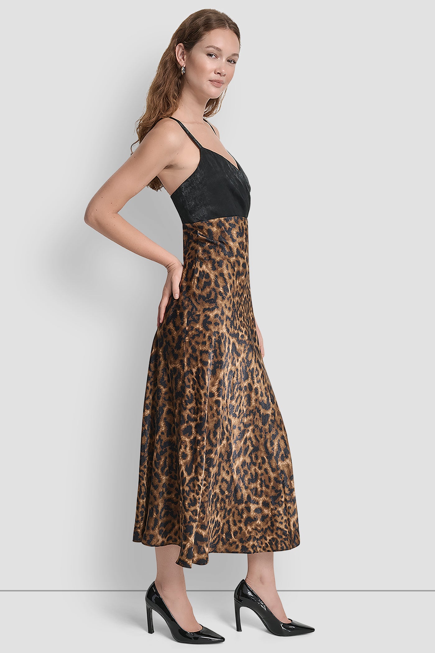 SLEEVELESS PRINTED SATIN DRESS VIEW 3 | Dresses & Jumpsuits