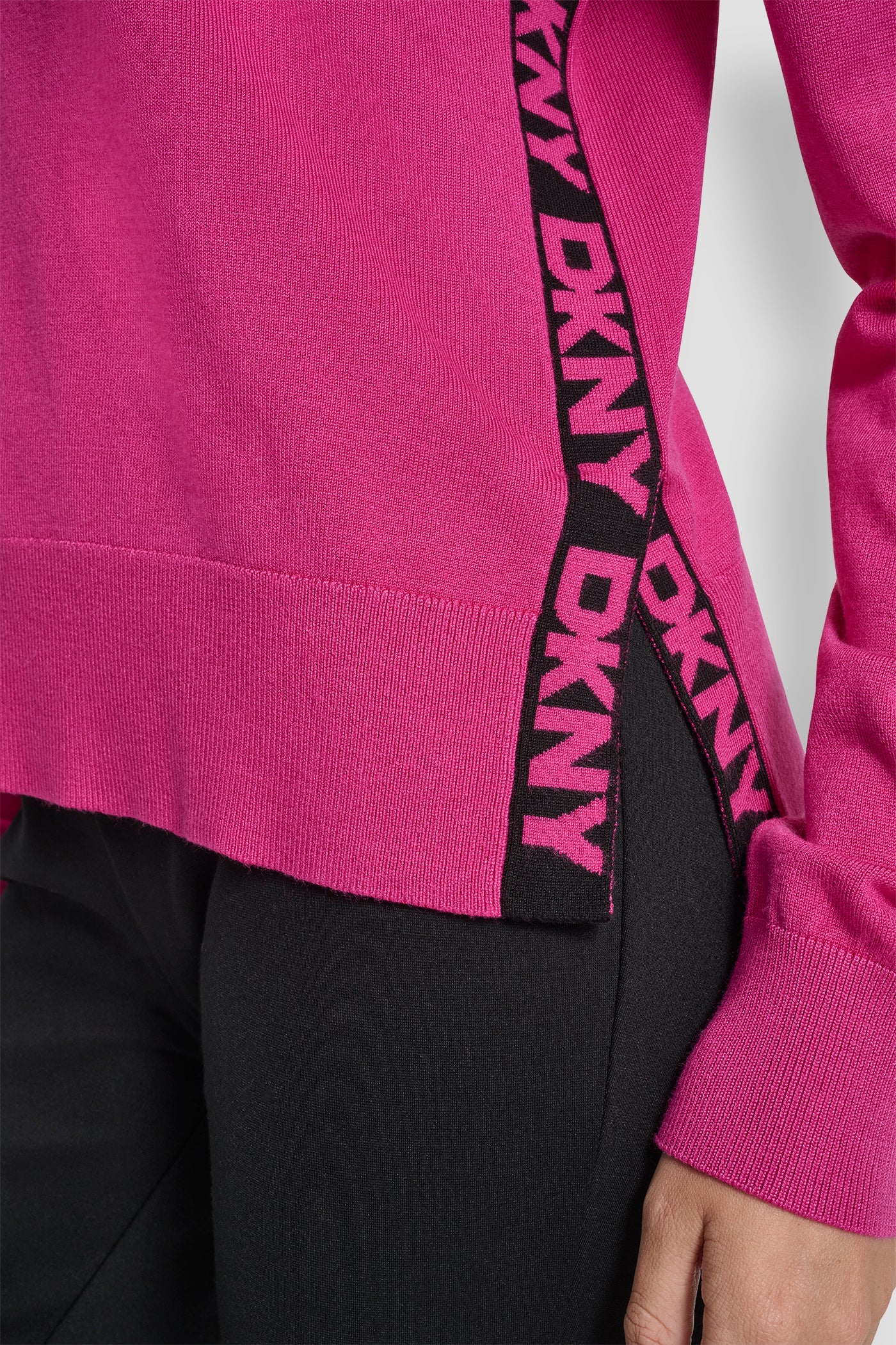 LONG SLEEVE LOGO TAPE SWEATER VIEW 4 | Back-To-School Shop