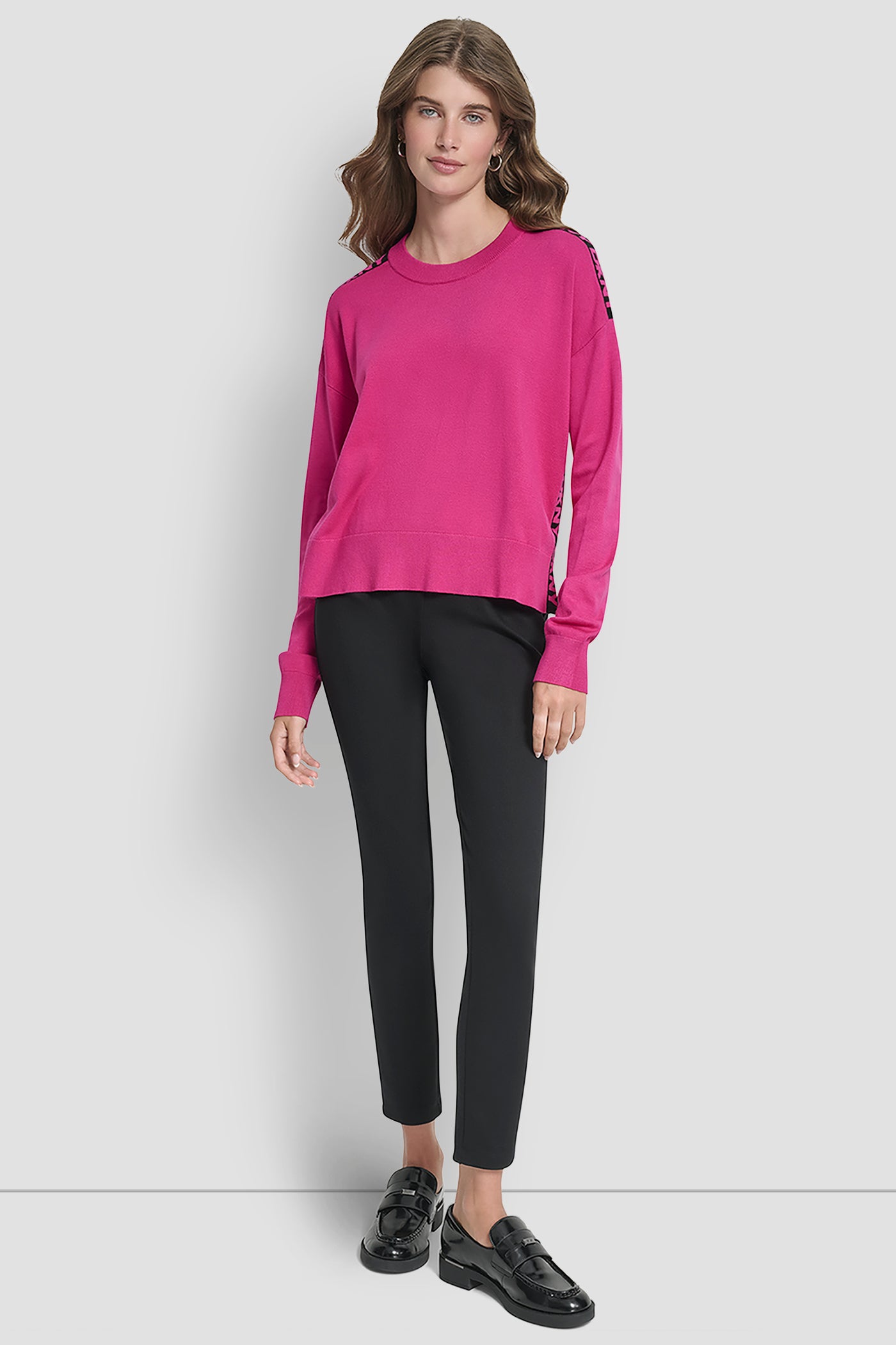 LONG SLEEVE LOGO TAPE SWEATER VIEW 6 | Back-To-School Shop