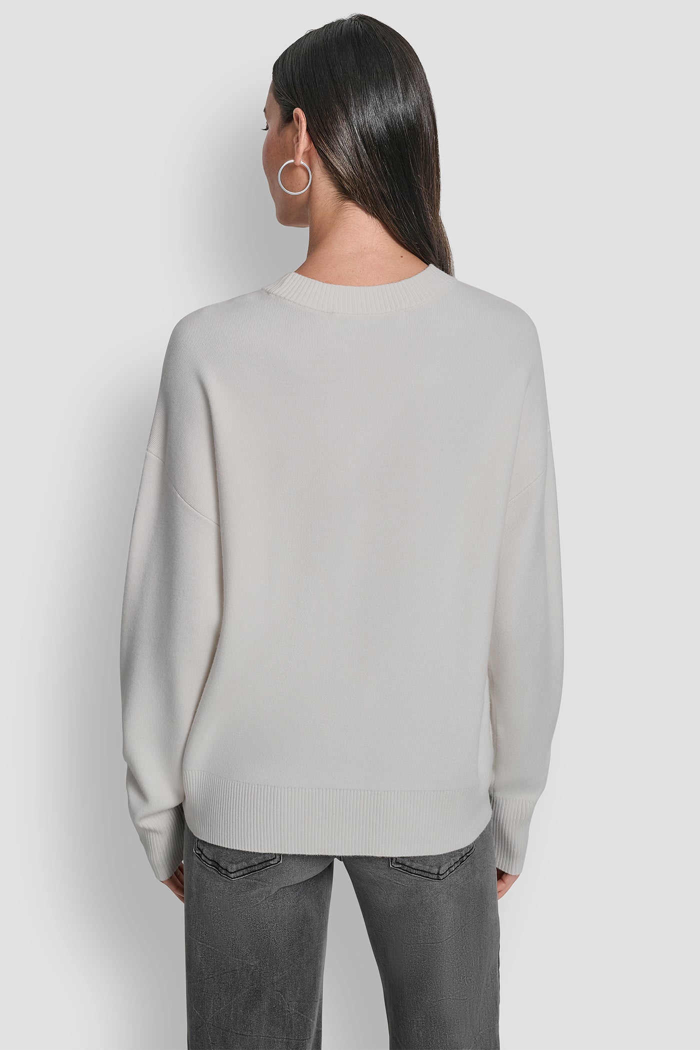 IVORY PINS AND PATCHES SWEATER, BACK VIEW | New clothing