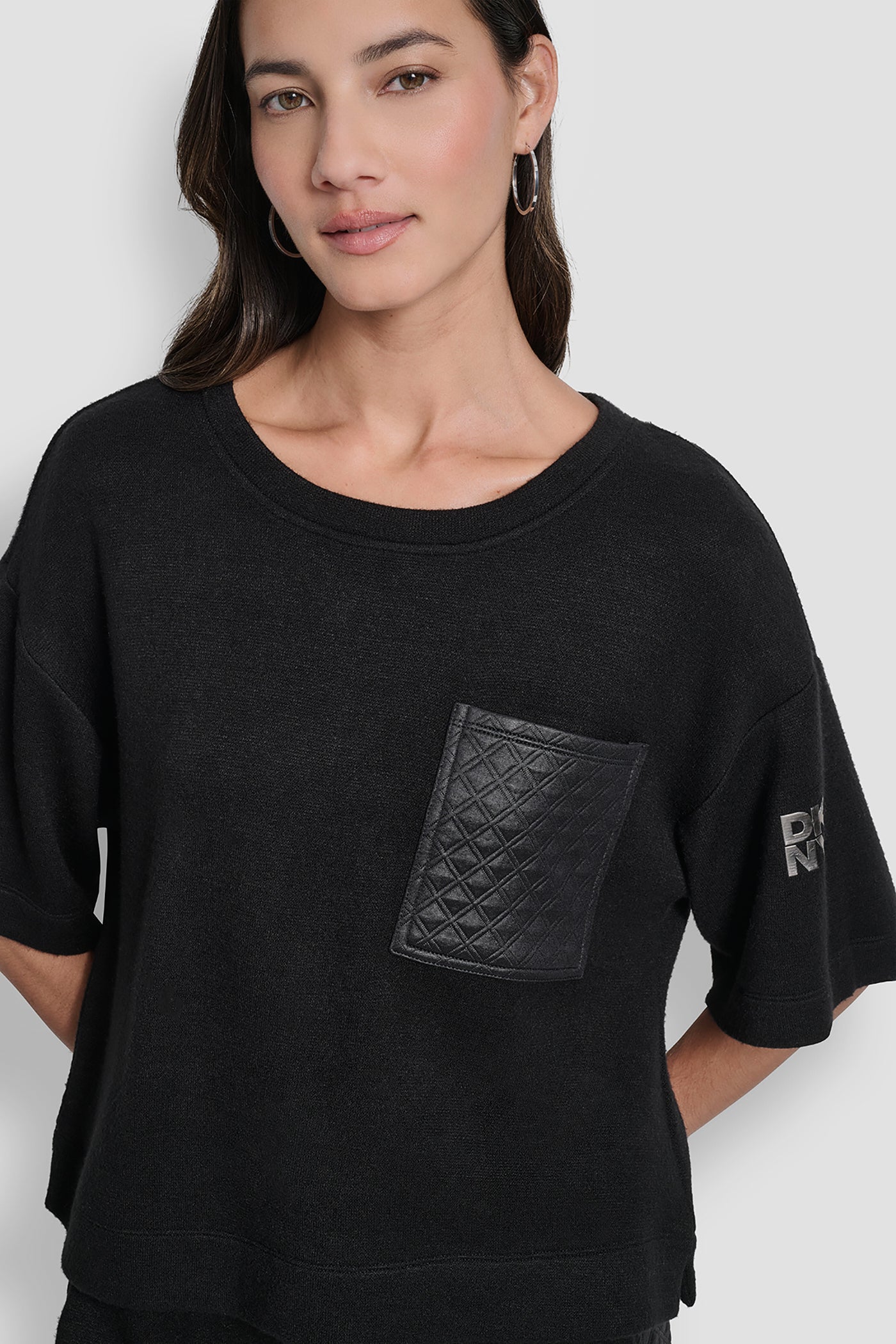 SOFT STRUCTURE SHORT SLEEVE KNIT TOP VIEW 4 | WOMEN'S SWEATERS & TOPS