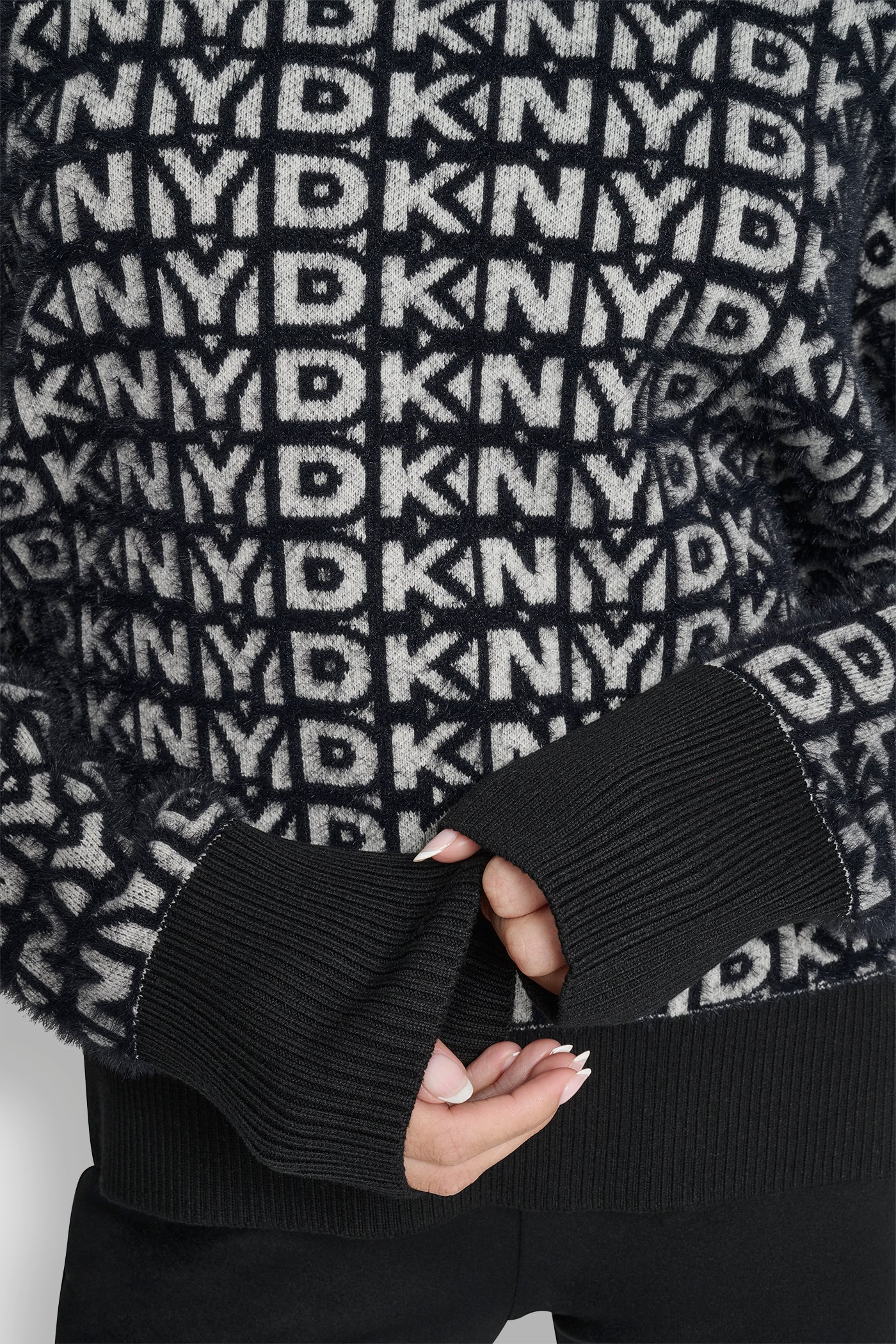 FUR ALL OVER LOGO SWEATER VIEW 6 | DKNY Promo