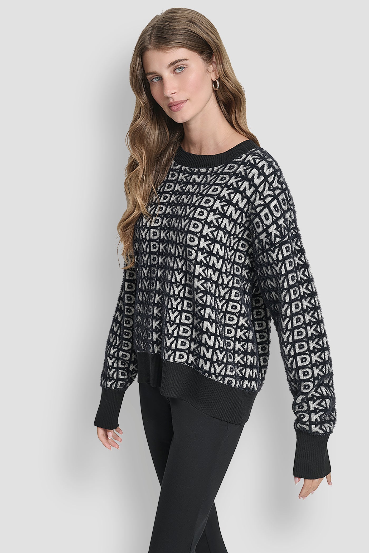 FUR ALL OVER LOGO SWEATER VIEW 4 | DKNY Promo