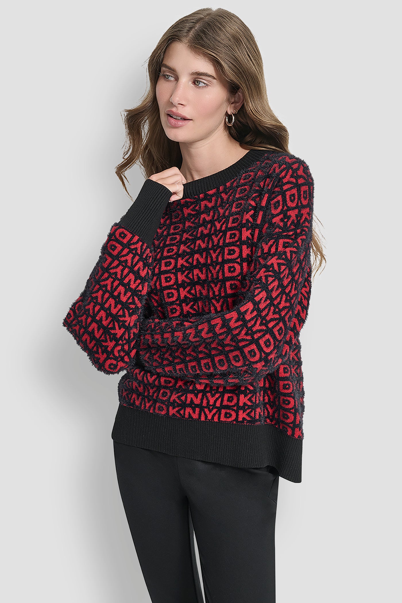 FUR ALL OVER LOGO SWEATER VIEW 4 | DKNY Promo