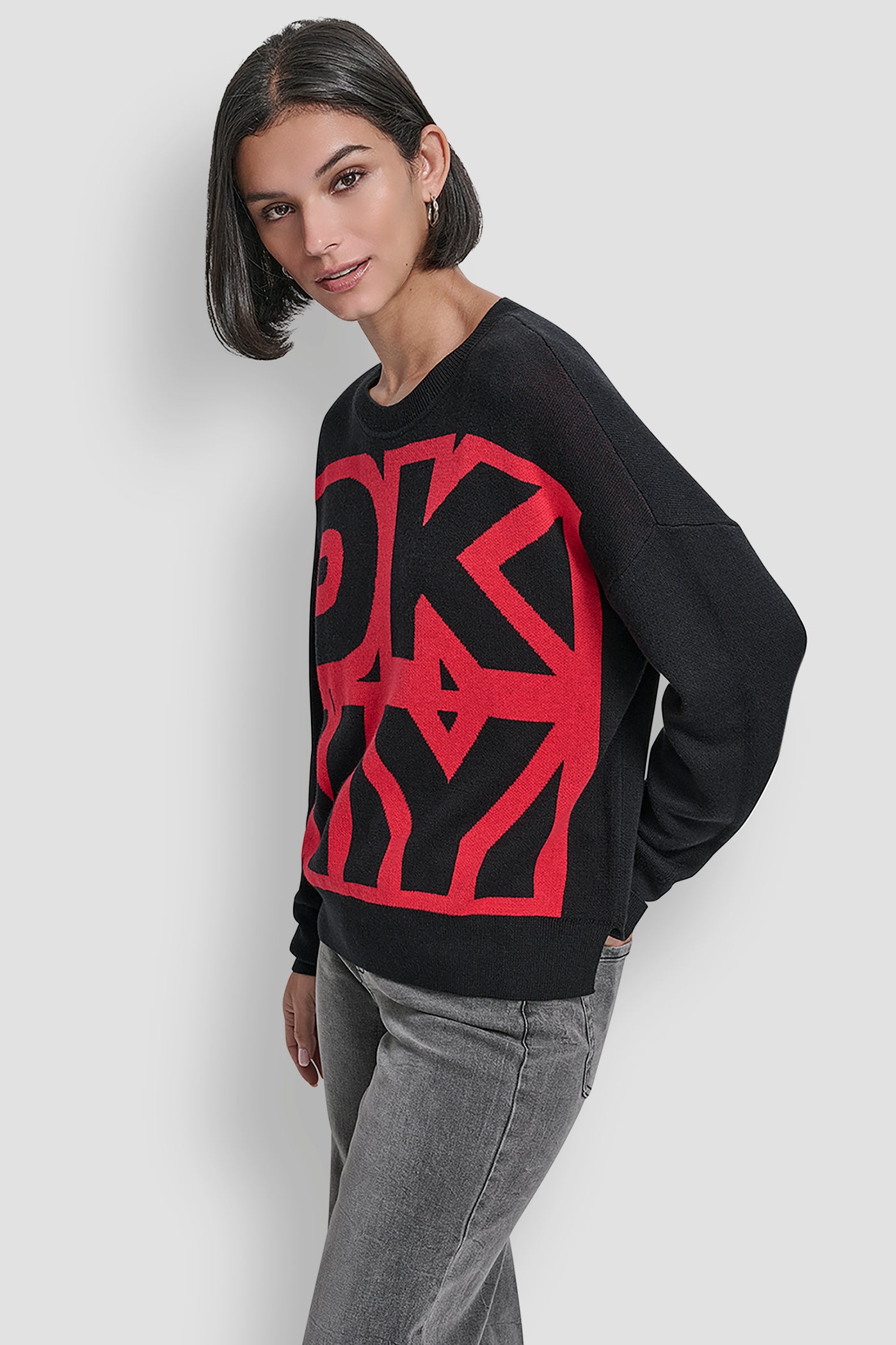 LARGE COLORBLOCK LOGO SWEATER VIEW 3 | WOMEN'S SWEATERS & TOPS