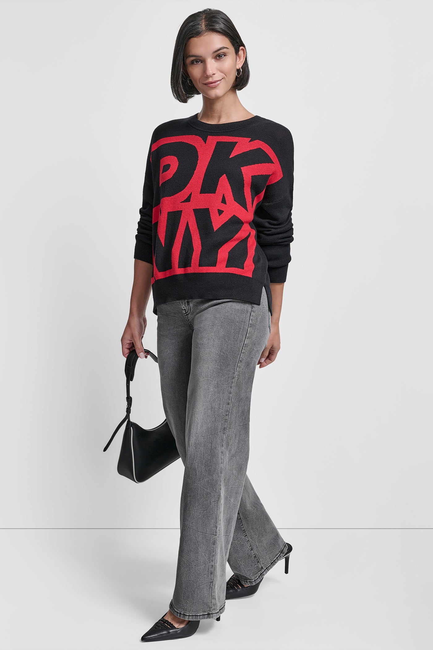 LARGE COLORBLOCK LOGO SWEATER VIEW 5 | WOMEN'S SWEATERS & TOPS