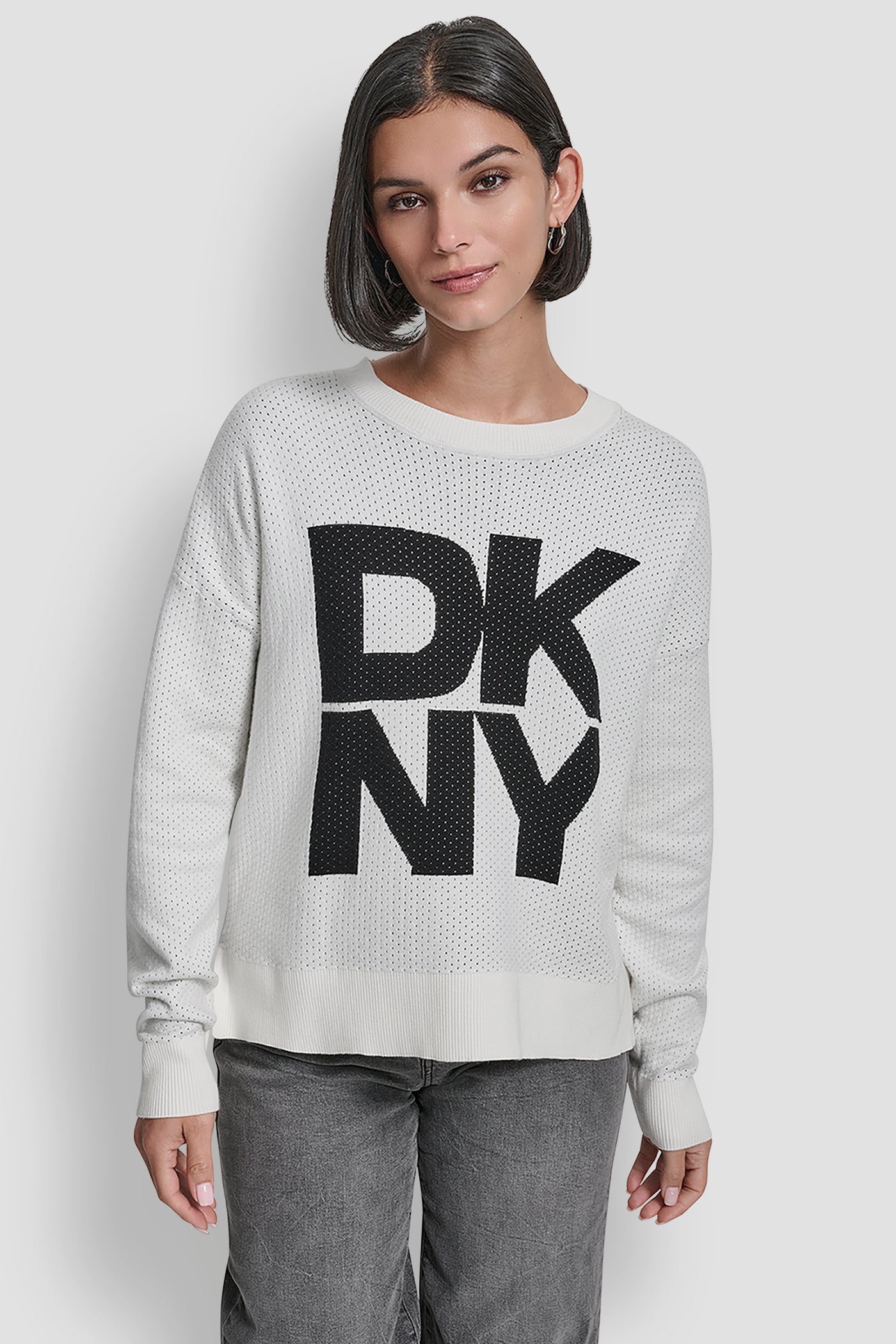 IVORY ESSENTIAL PULLOVER SWEATER, FRONT VIEW | WOMEN'S SWEATERS & TOPS