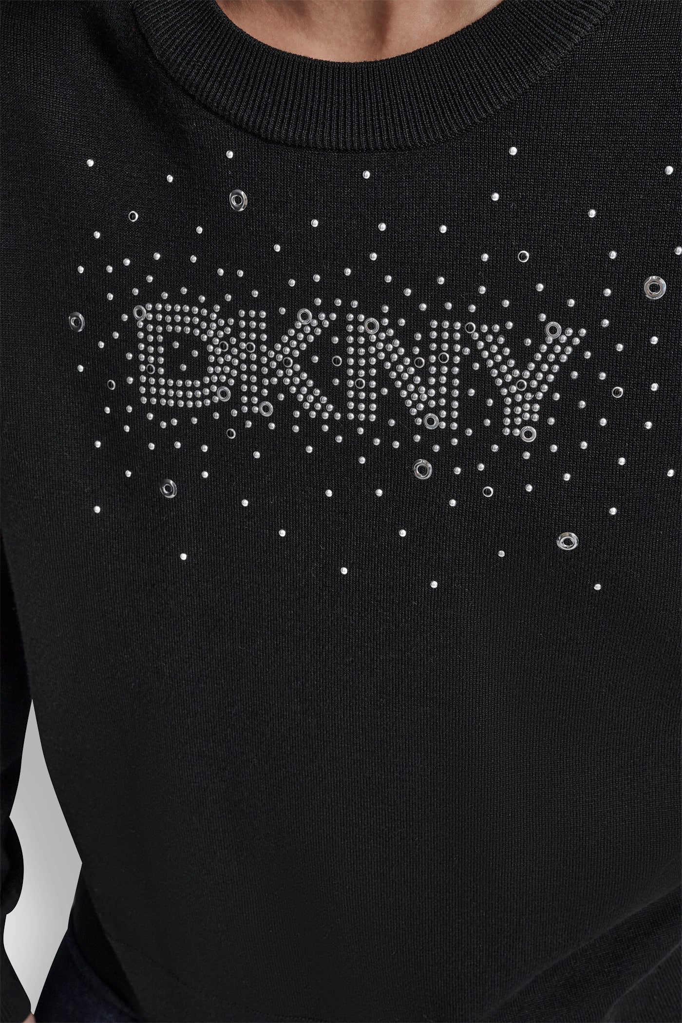 LONG SLEEVE GLITTER LOGO PULLOVER SWEATER VIEW 6 | WOMEN'S SWEATERS & TOPS