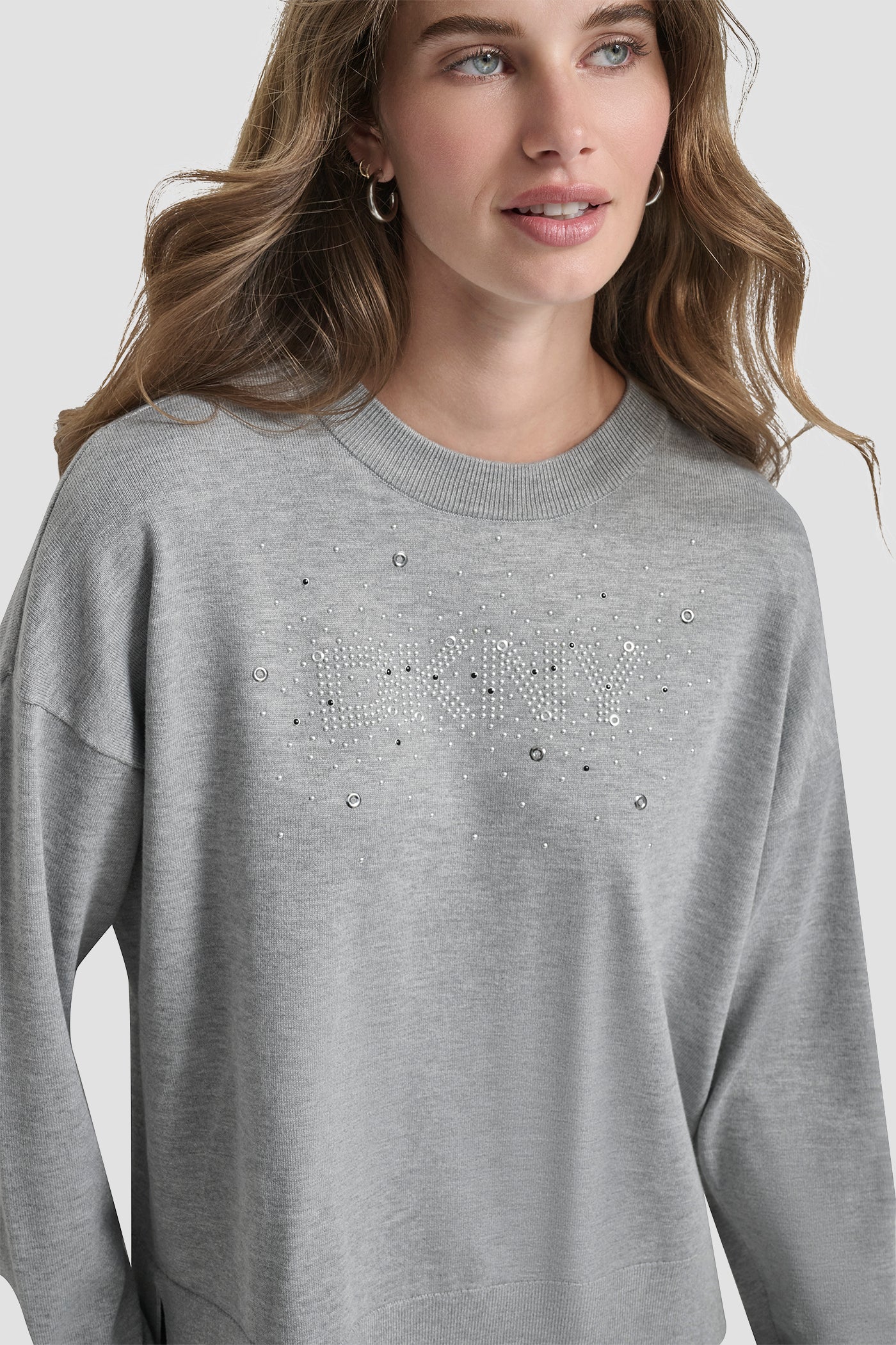 LONG SLEEVE GLITTER LOGO PULLOVER SWEATER VIEW 4 | WOMEN'S SWEATERS & TOPS