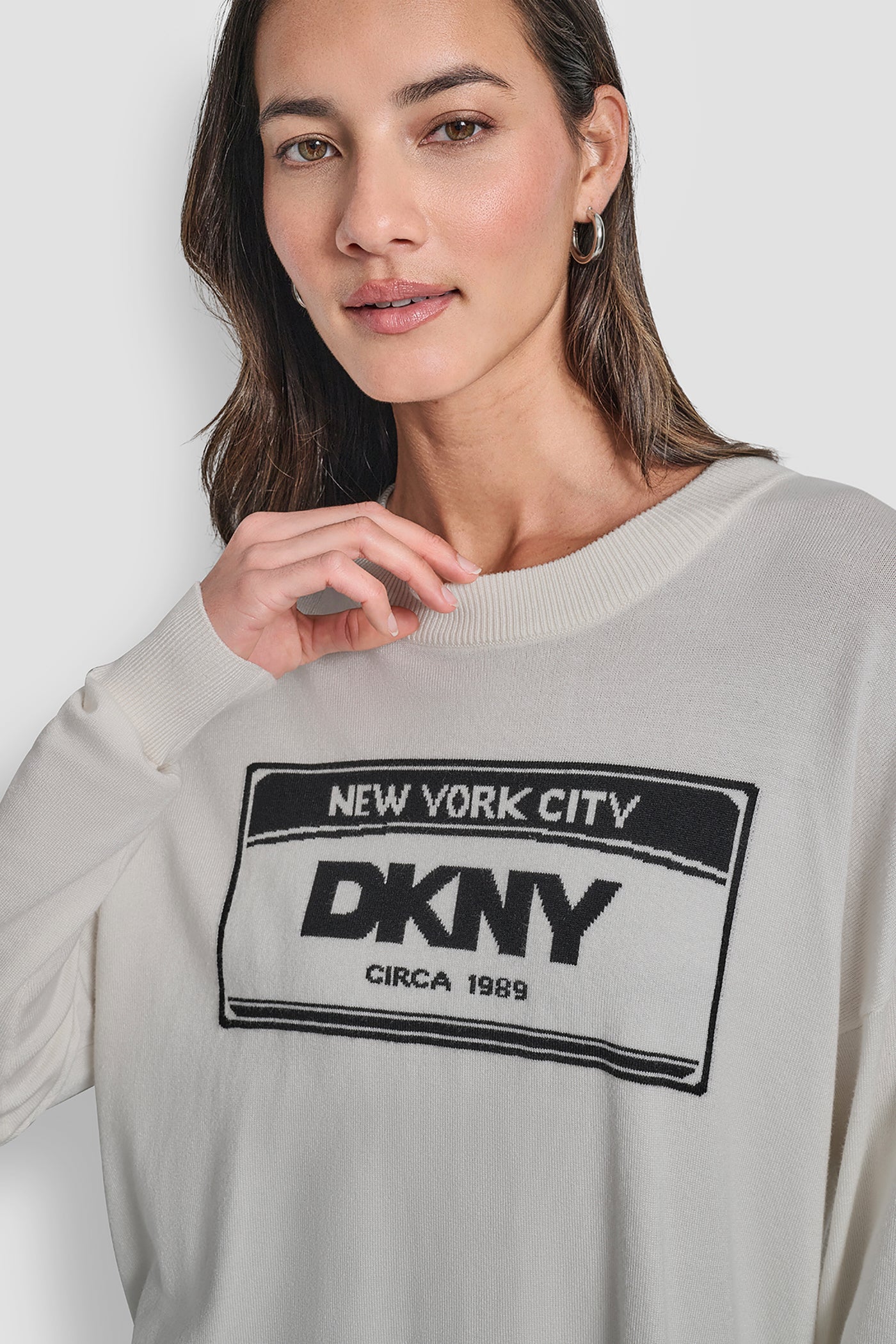 LONG SLEEVE LICENSE PLATE LOGO SWEATER VIEW 3 | New Arrivals