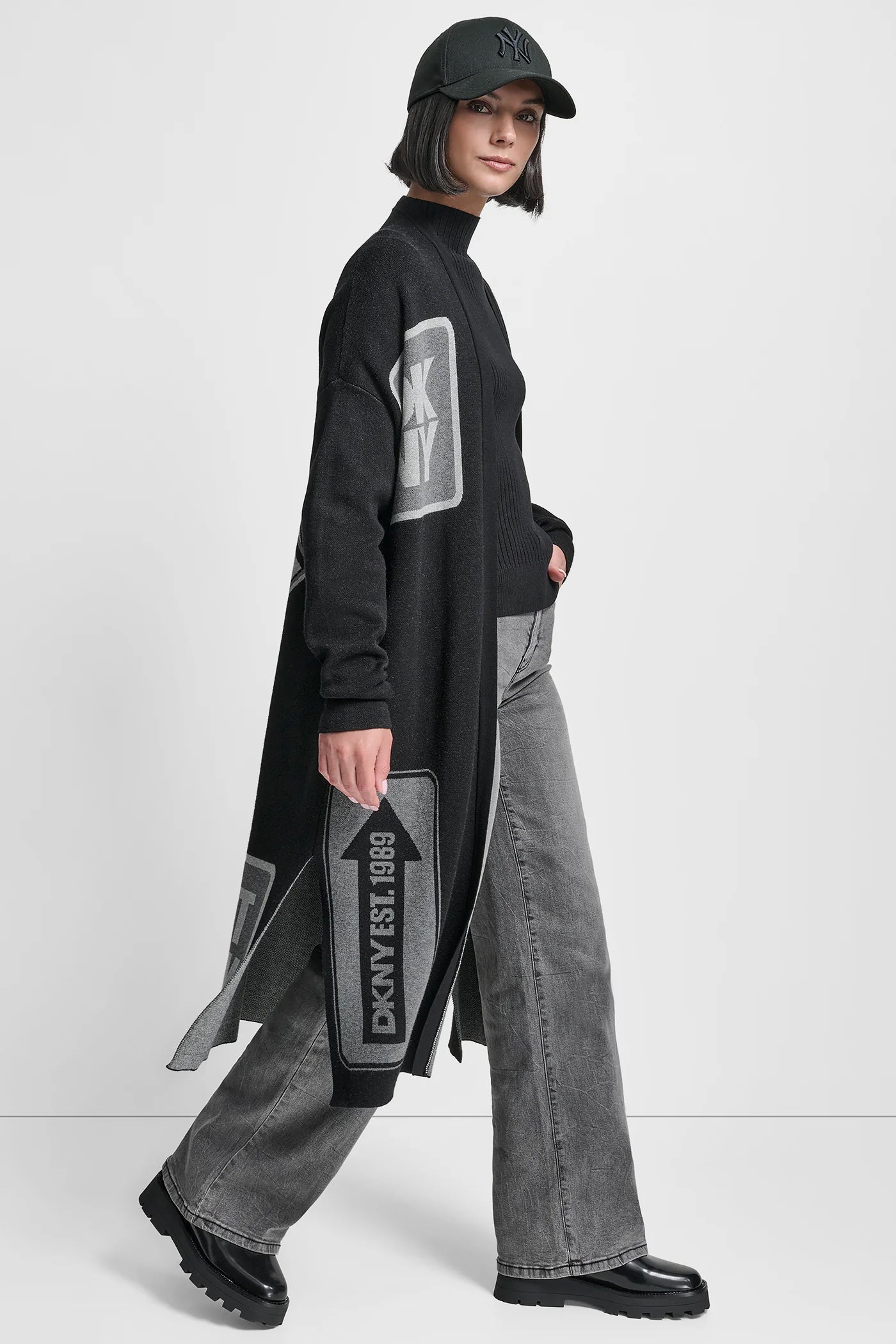 90s DKNY longsleev vest sweater カーディガン Long Sleeve Oversized Patch Cardigan Sweater | Cardigan | DKNY