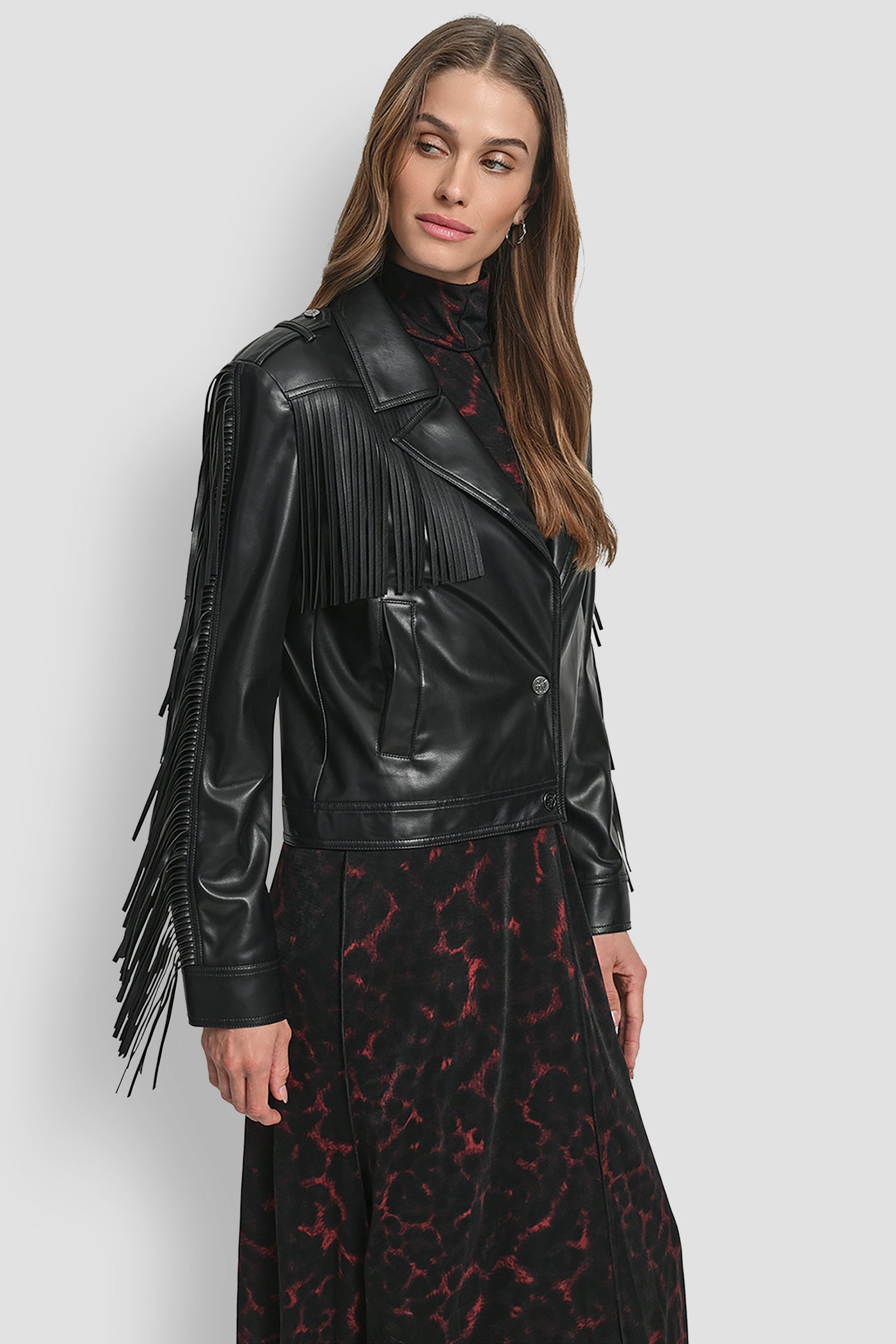 LONG SLEEEVE FRINGE CROP JACKET VIEW 5 | Back-To-School Shop