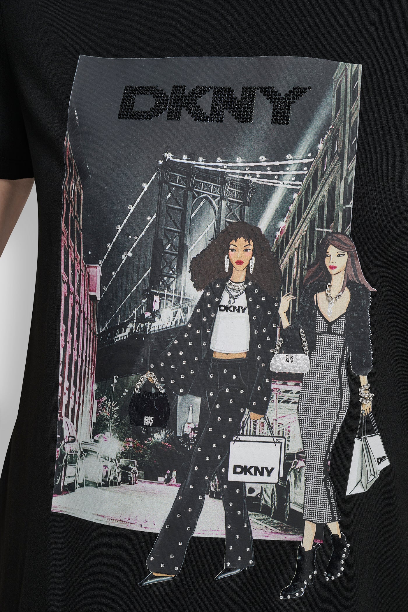 SHORT SLEEVE SOFT STRECH CREWNECK TEE VIEW 4 | DKNY Promo