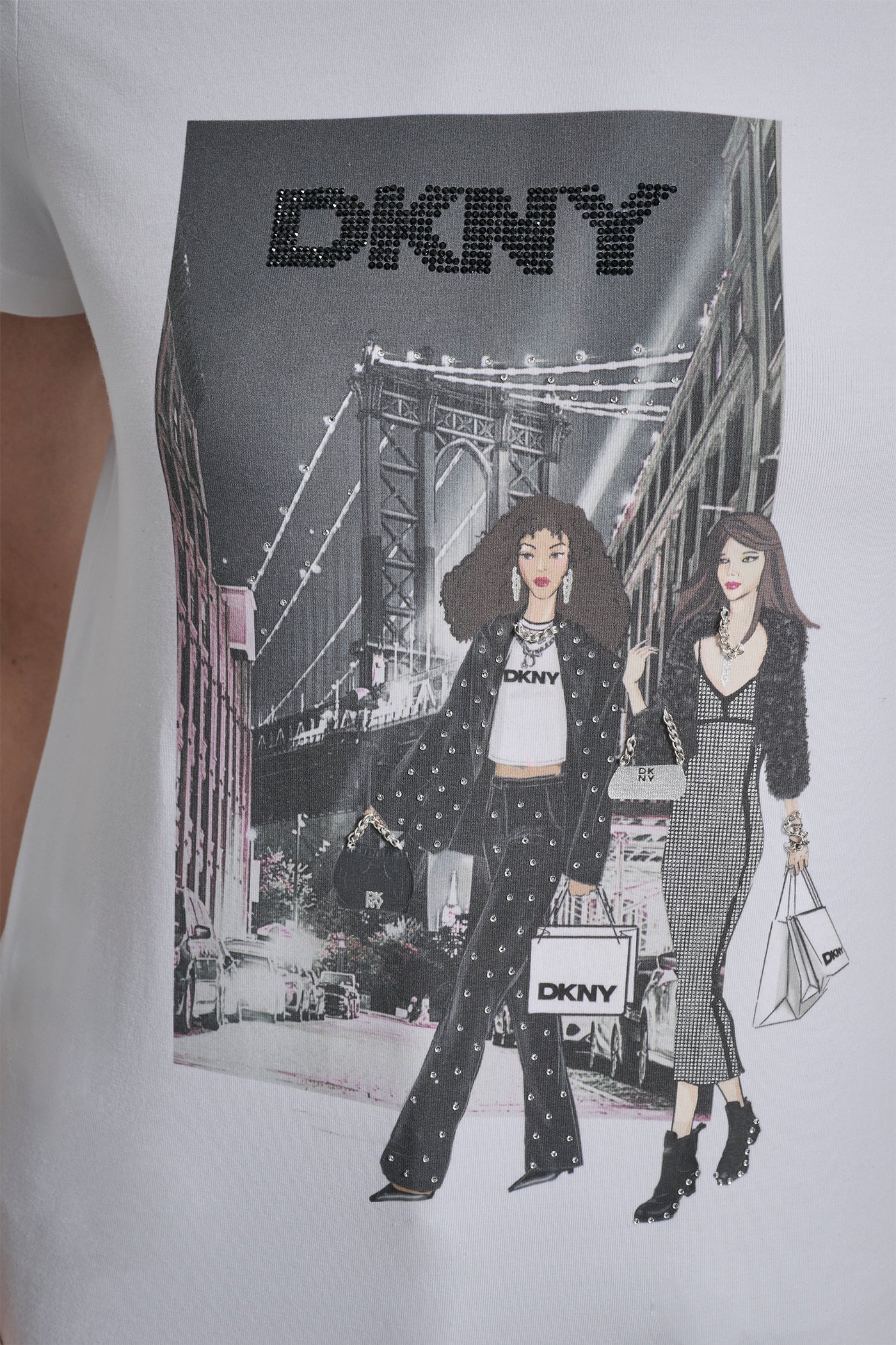 SHORT SLEEVE SOFT STRECH CREWNECK TEE VIEW 4 | DKNY Promo