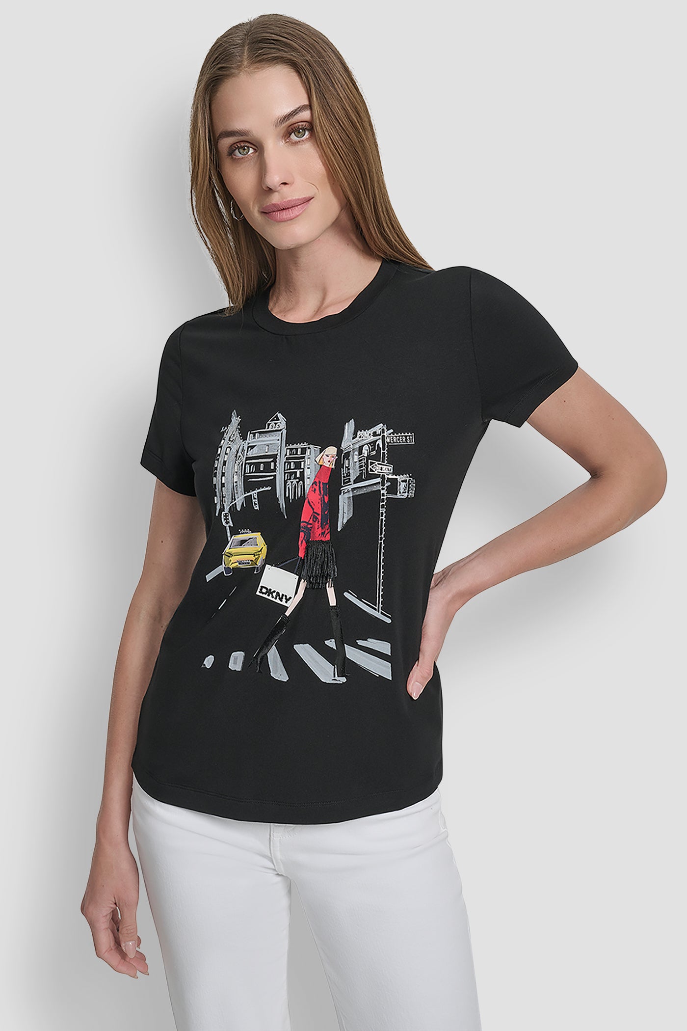 Black SHORT SLEEVE CAB CONVERSATIONAL T-SHIRT, FRONT VIEW | Tees & Tanks