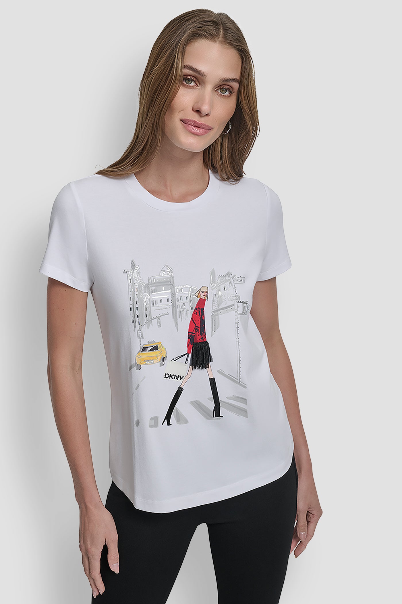 White SHORT SLEEVE CAB CONVERSATIONAL T-SHIRT, FRONT VIEW | Tees & Tanks