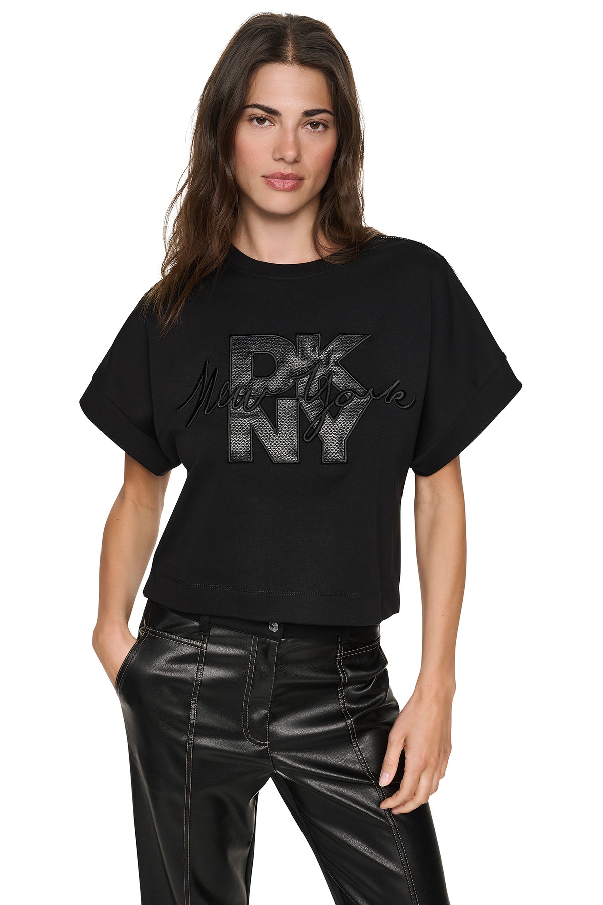 ZIP SHOULDER LOGO TEE VIEW 2