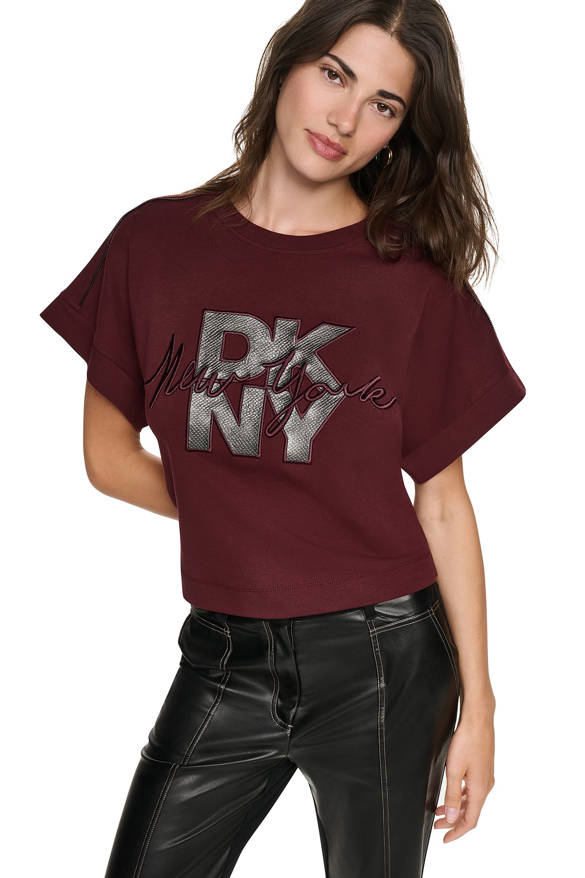 ZIP SHOULDER LOGO TEE VIEW 1