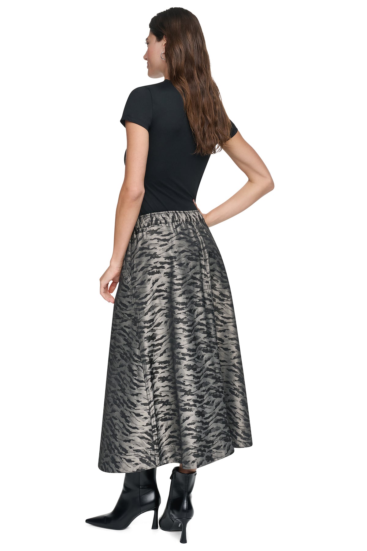 FRONT ZIP ANIMAL JACQUARD SKIRT VIEW 2