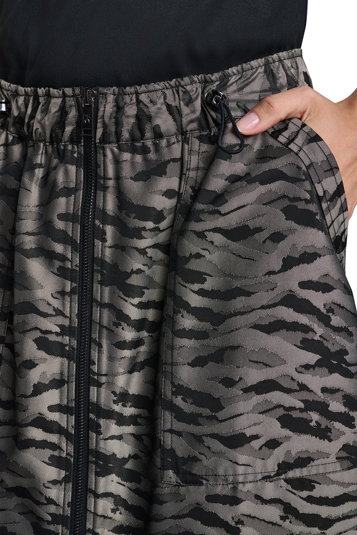 FRONT ZIP ANIMAL JACQUARD SKIRT VIEW 2