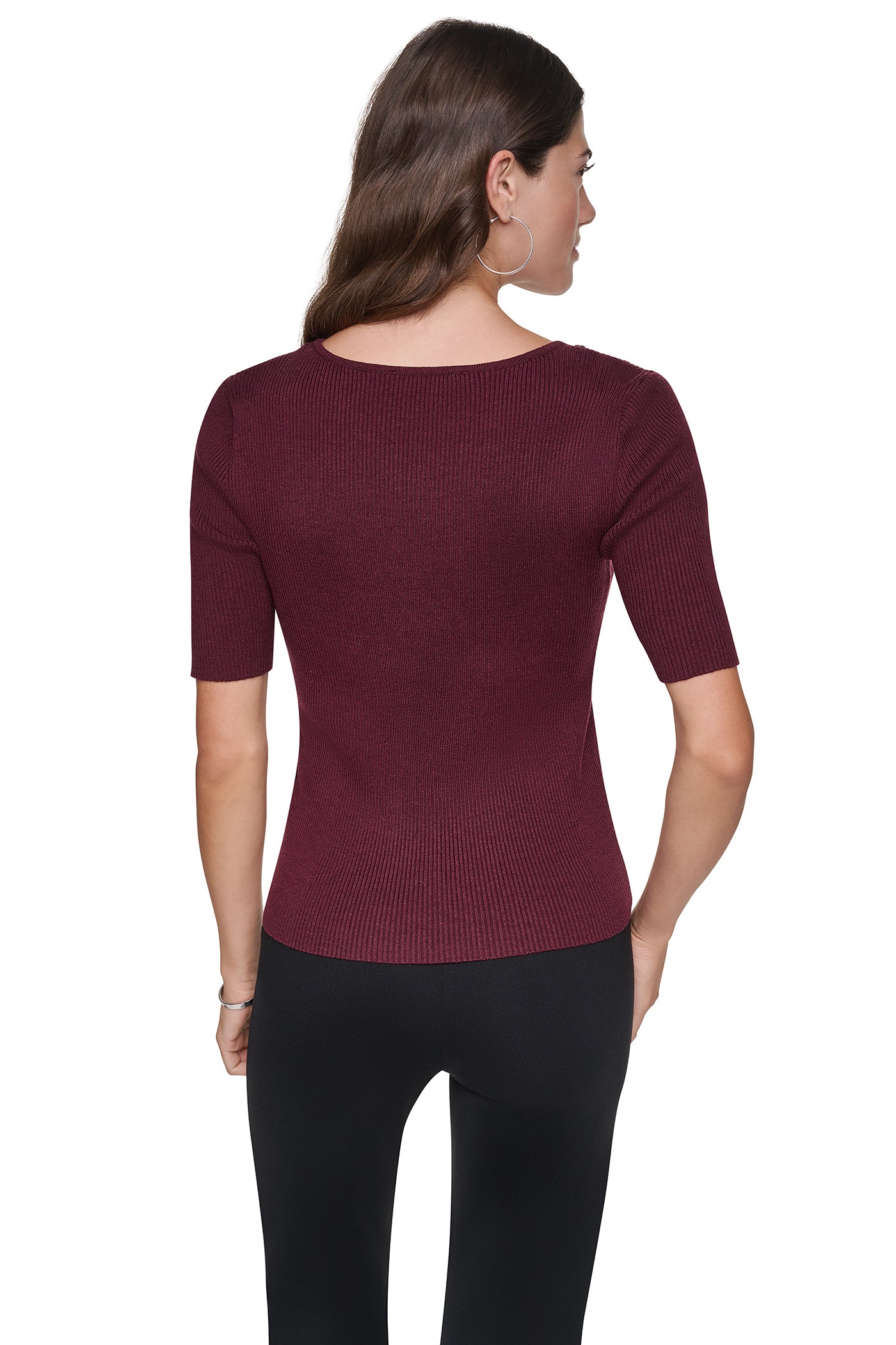 ASYMMETRIC NECK STUDDED SWEATER VIEW 3
