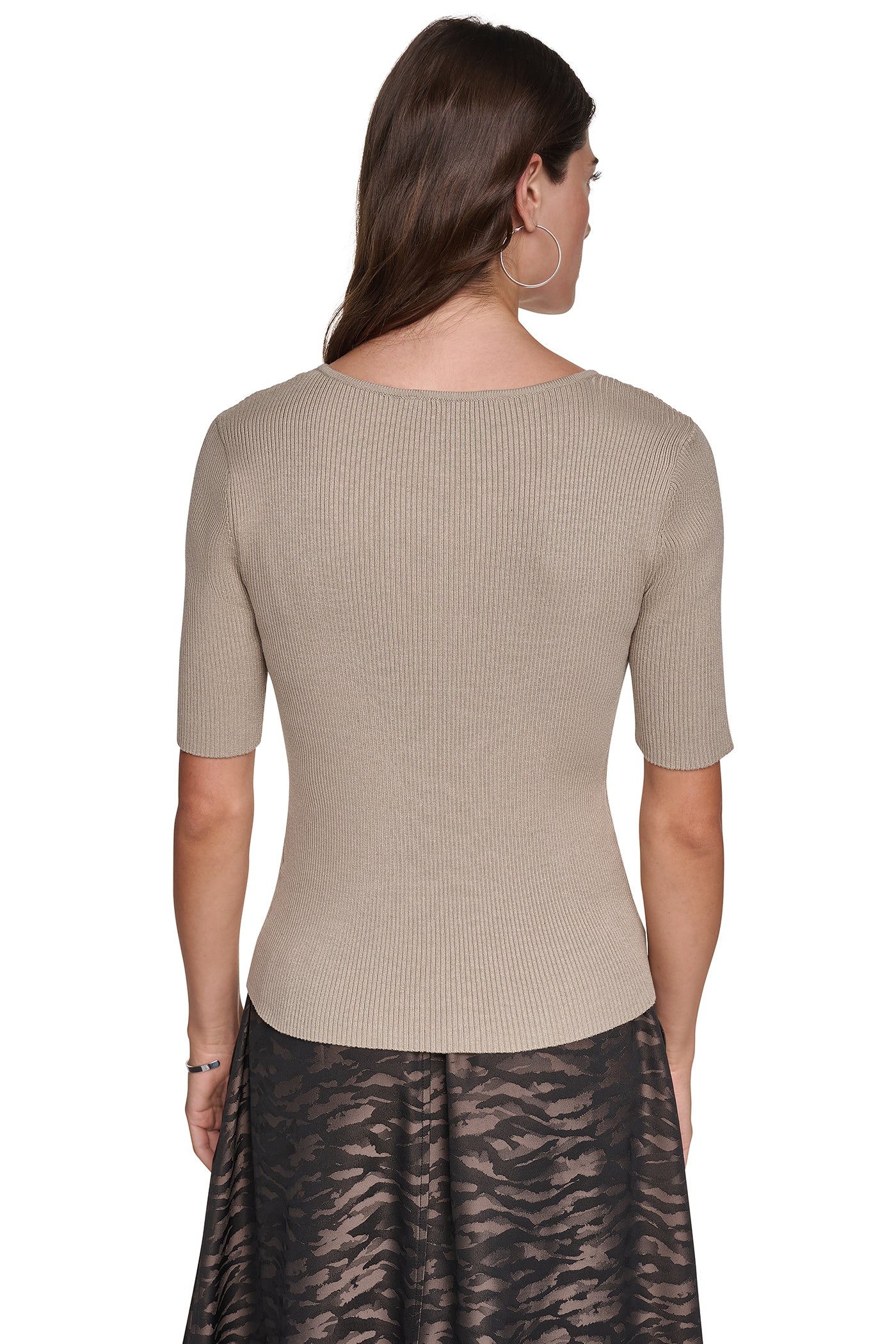 ASYMMETRIC NECK STUDDED SWEATER VIEW 2