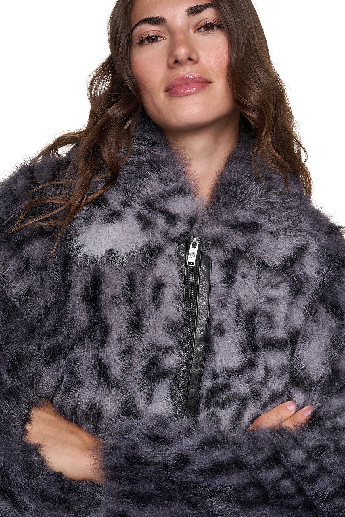 FAUX FUR ANIMAL PRINT JACKET VIEW 2