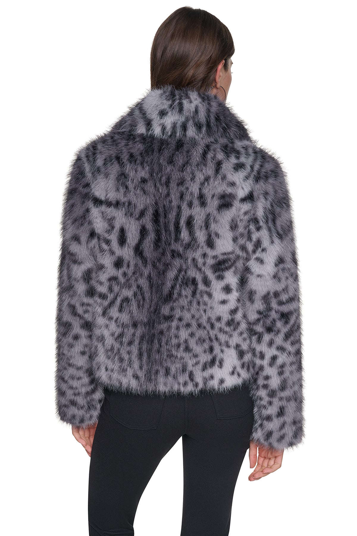 FAUX FUR ANIMAL PRINT JACKET VIEW 2