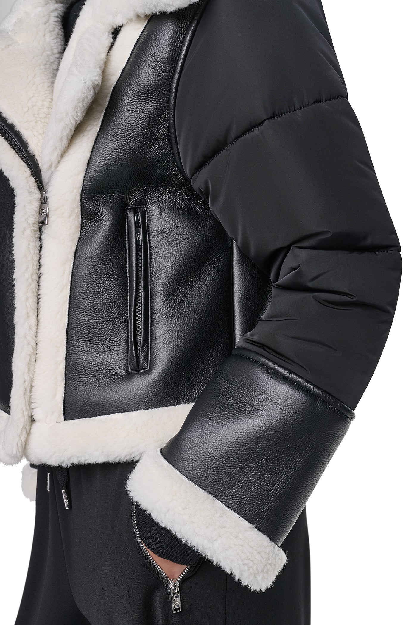 PUFF SLEEVE FAUX SHEARLING JACKET VIEW 2