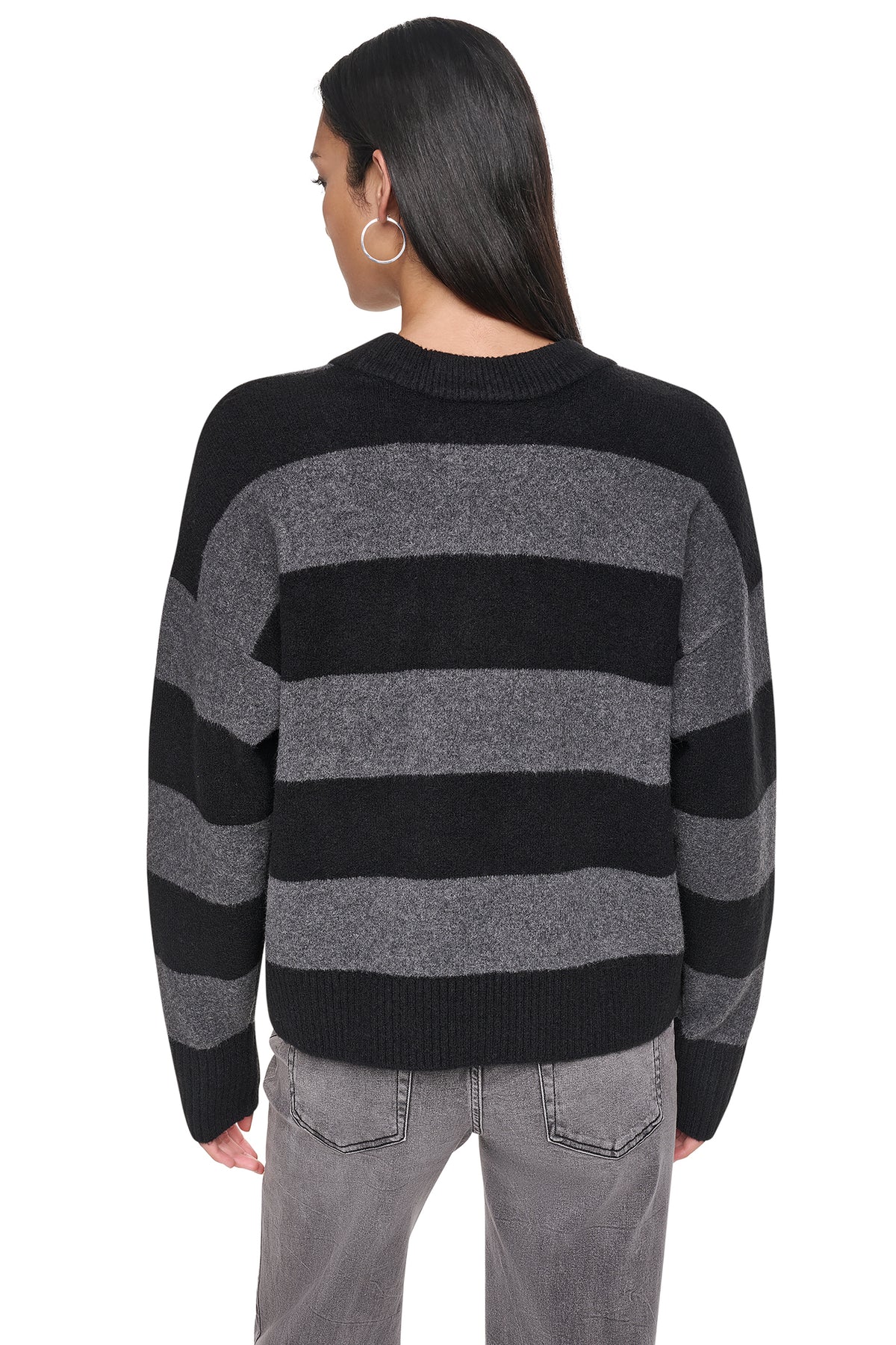 SEQUIN LOGO STRIPE SWEATER VIEW 2