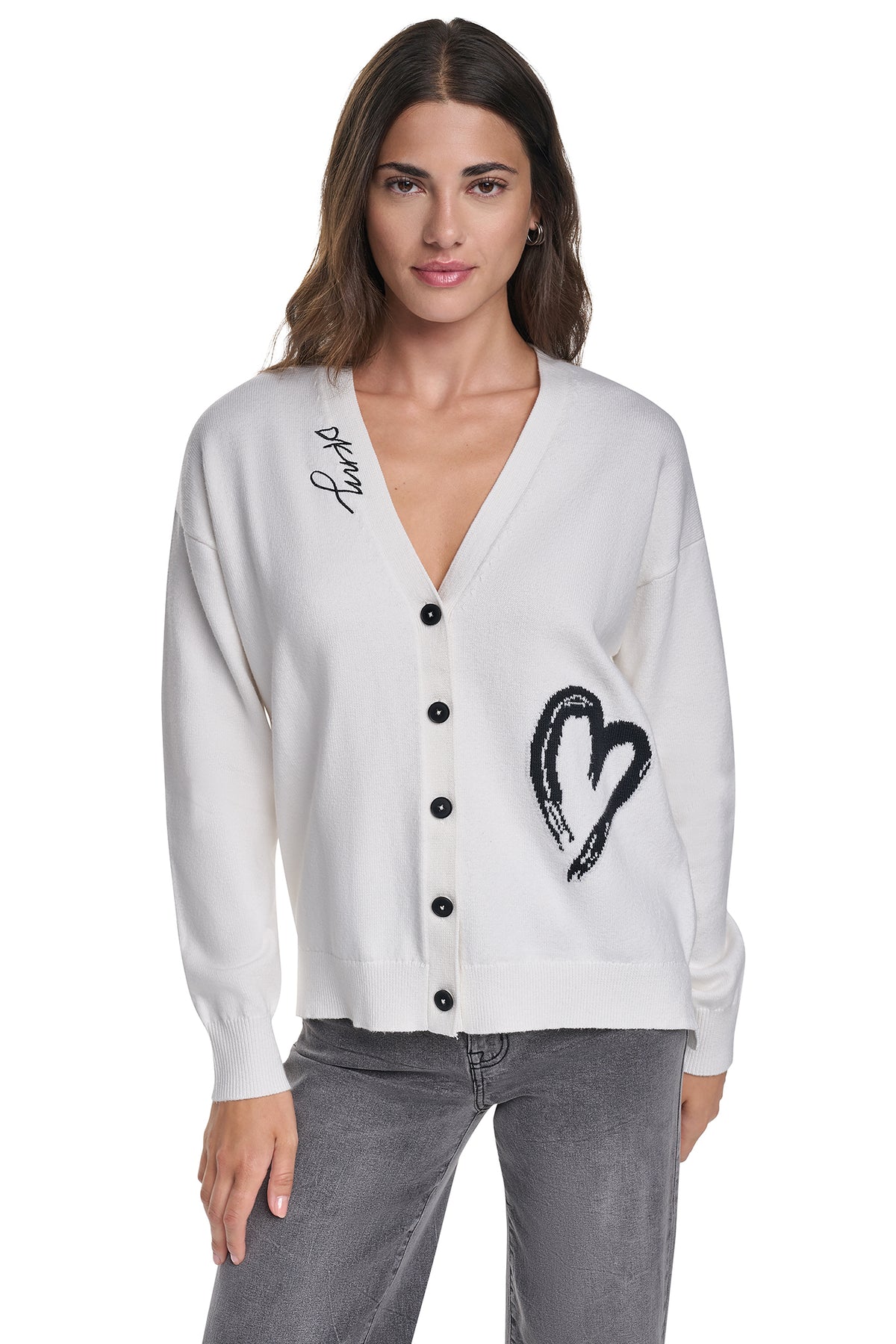 BRUSHSTROKE HEART CARDIGAN VIEW 2