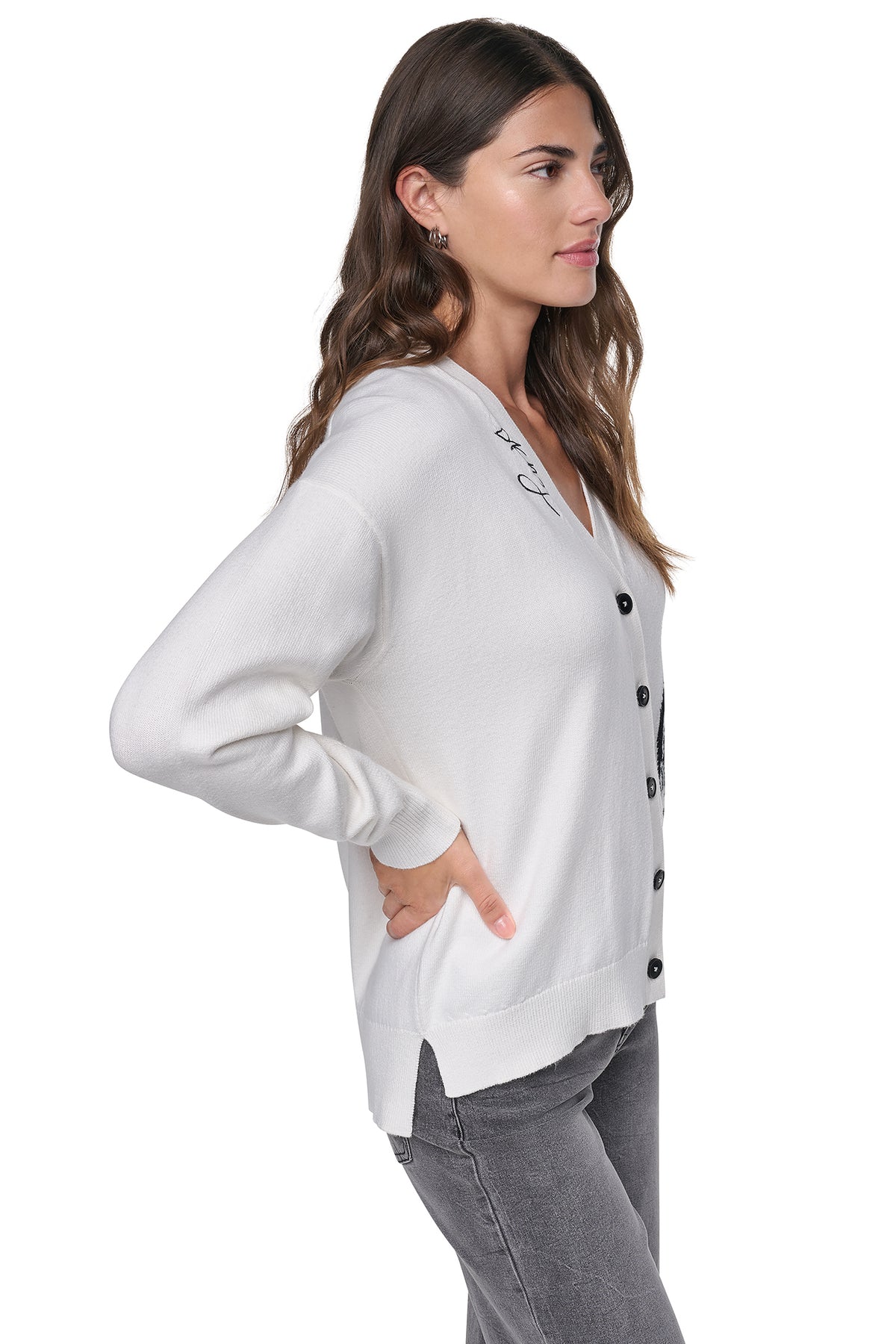 BRUSHSTROKE HEART CARDIGAN VIEW 2