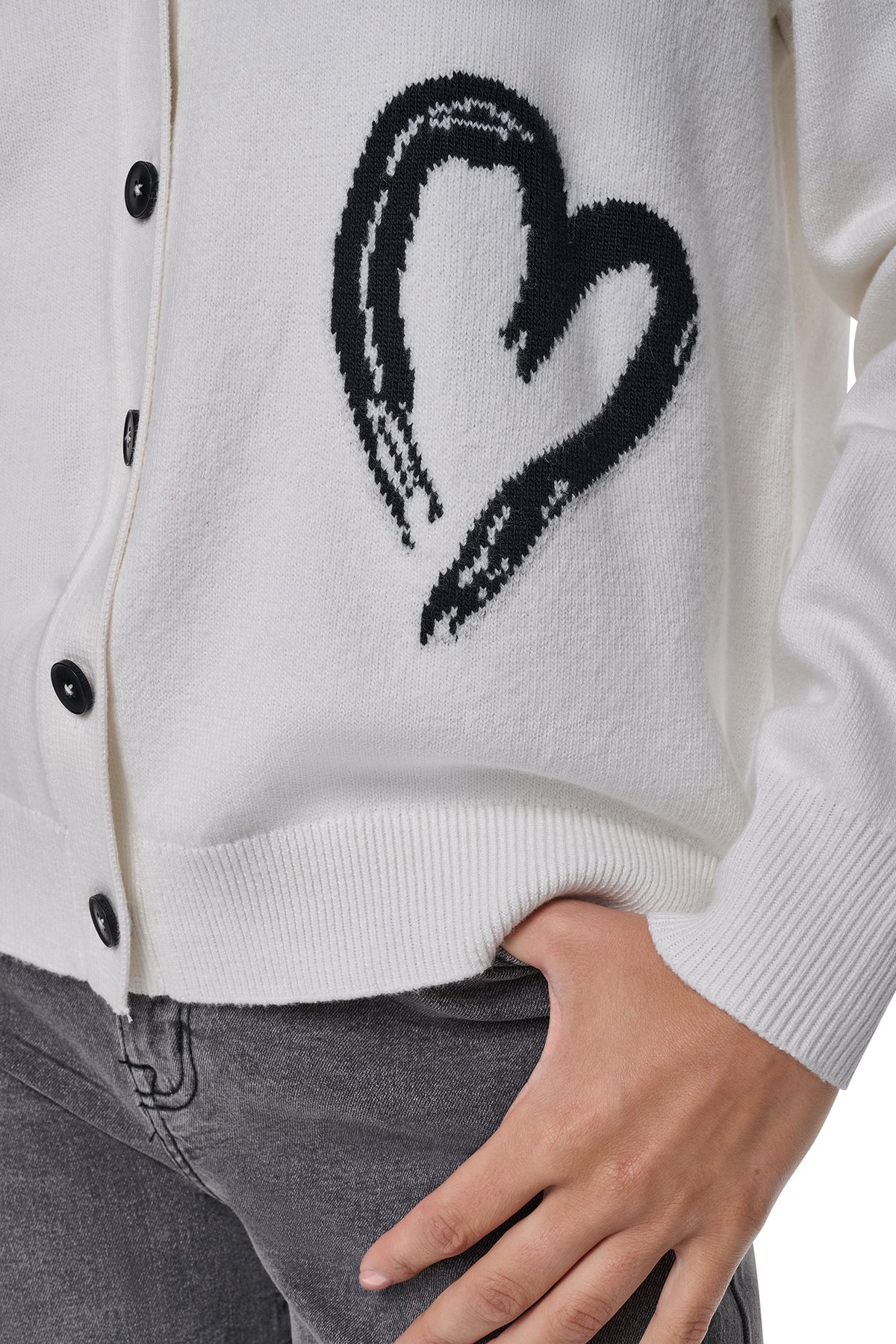 BRUSHSTROKE HEART CARDIGAN VIEW 2