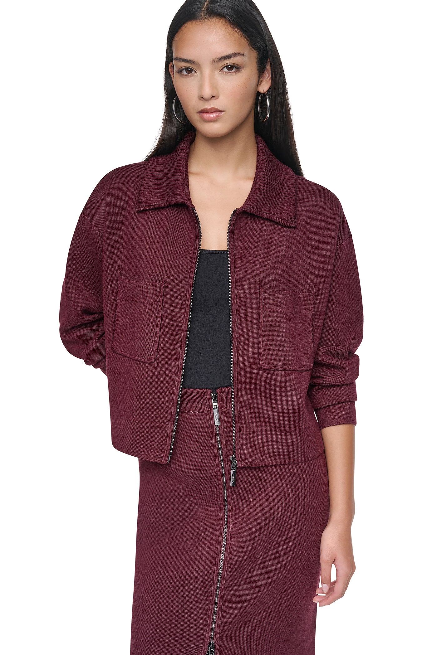 ZIP-FRONT SWEATER JACKET VIEW 2