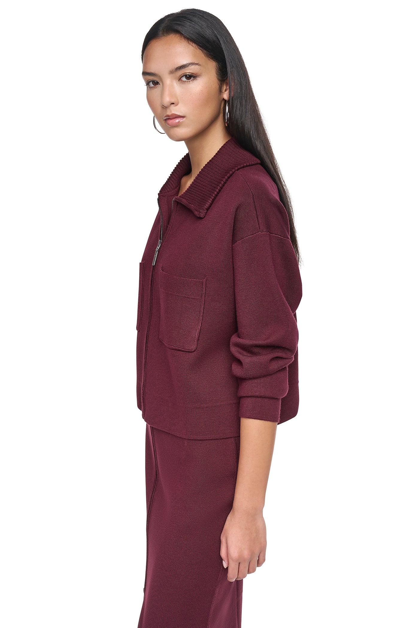 ZIP-FRONT SWEATER JACKET VIEW 2