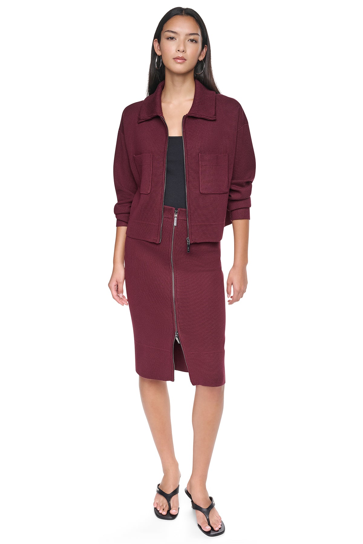 ZIP-FRONT SWEATER JACKET VIEW 2
