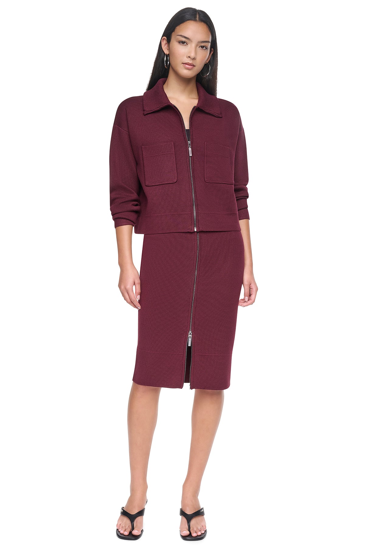 ZIP-FRONT SWEATER JACKET VIEW 2