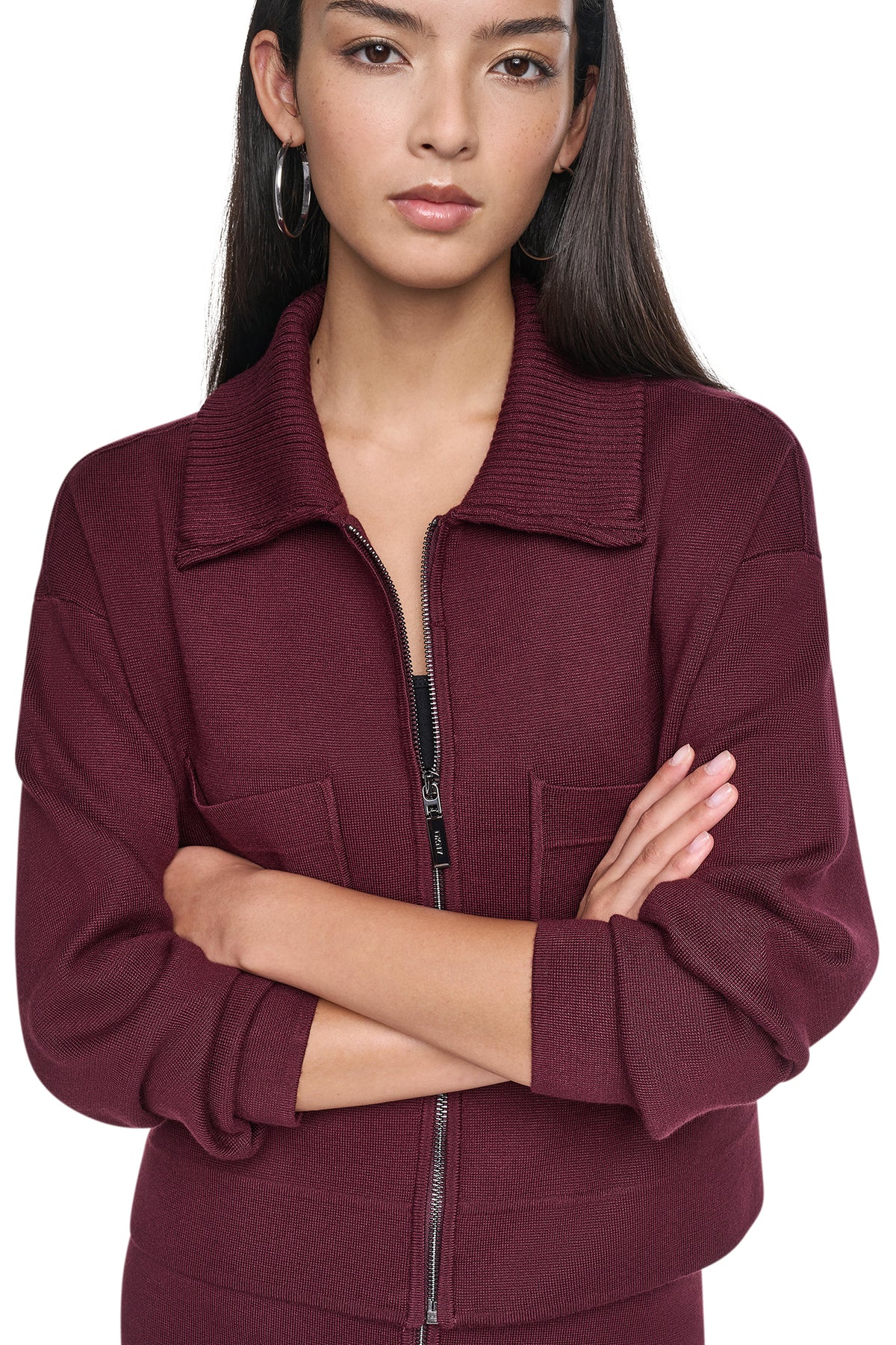 ZIP-FRONT SWEATER JACKET VIEW 2