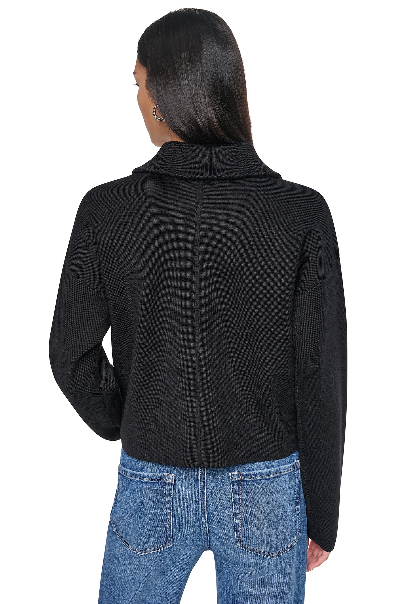 ✨極美品✨digne 24SS summer jacket ノーカラー 黒 F Zip Front Sweater Jacket | DKNY