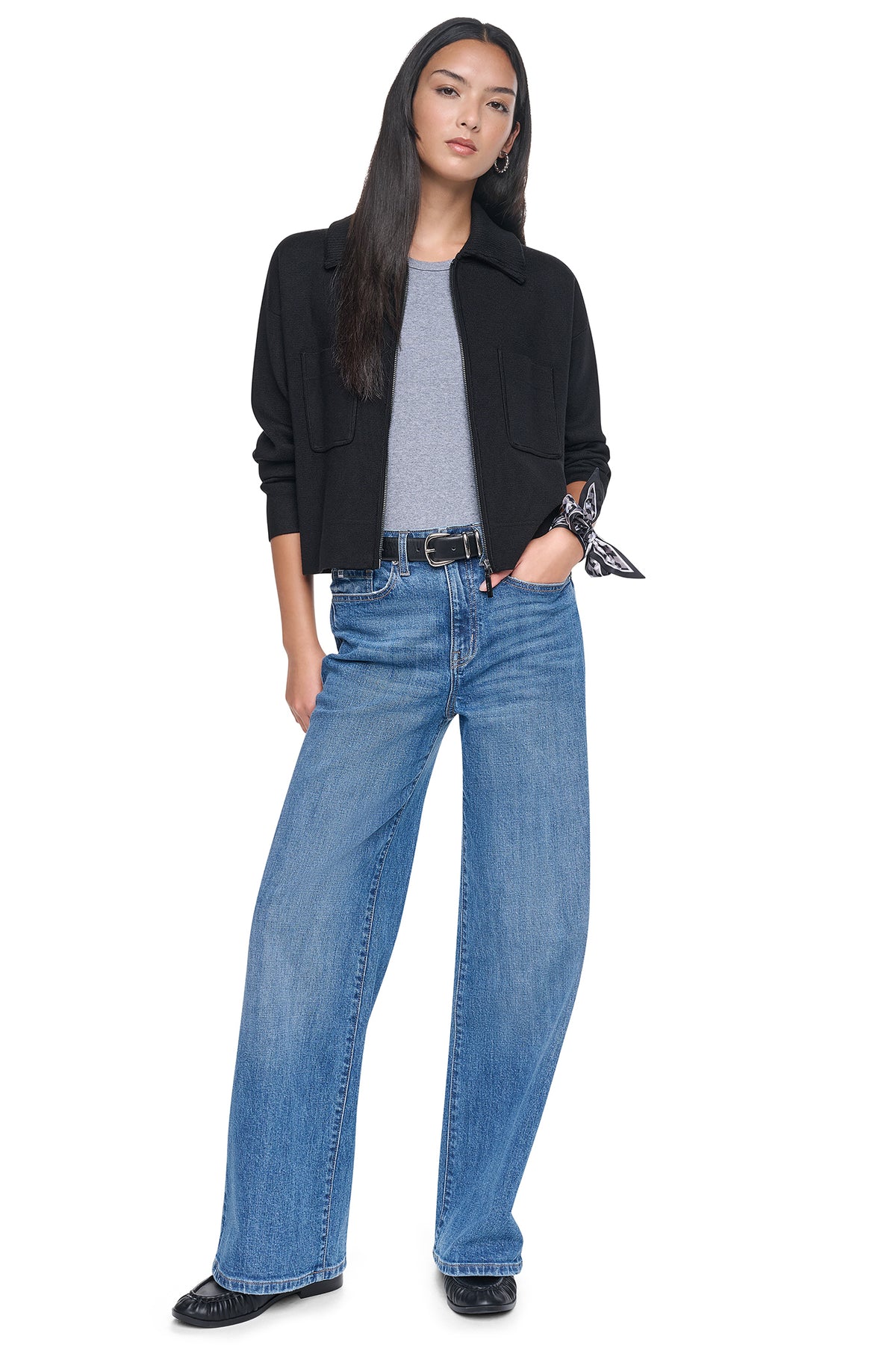 ZIP-FRONT SWEATER JACKET VIEW 2