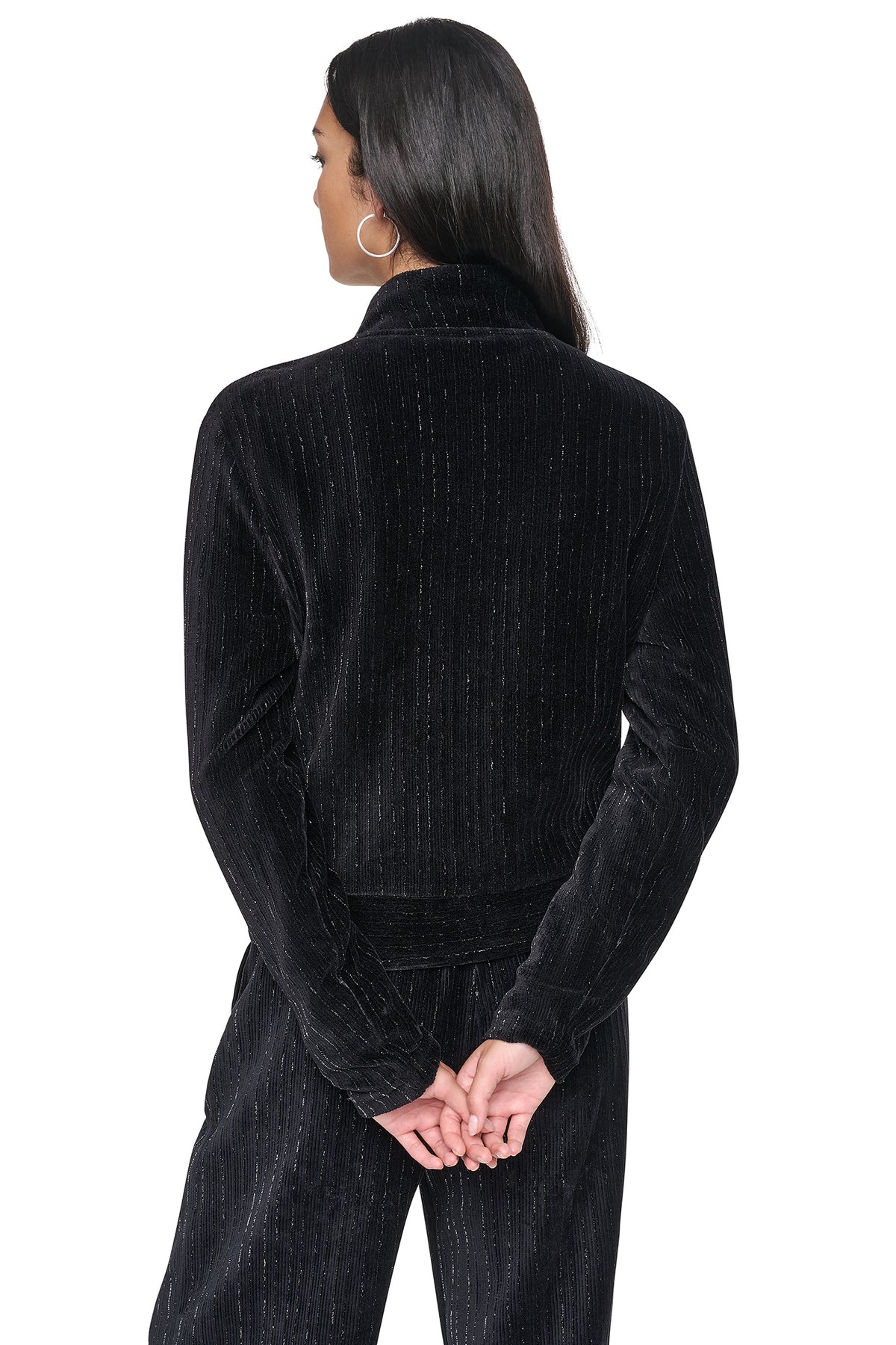 METALLIC VELVET KNIT JACKET VIEW 2
